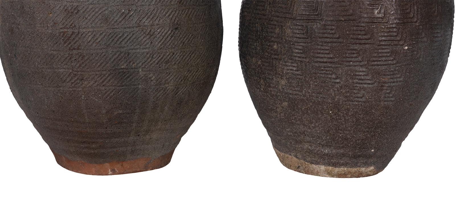 Terra Cotta Planter with Scored Texture
