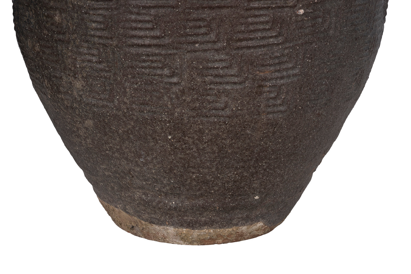 Terra Cotta Planter with Scored Texture