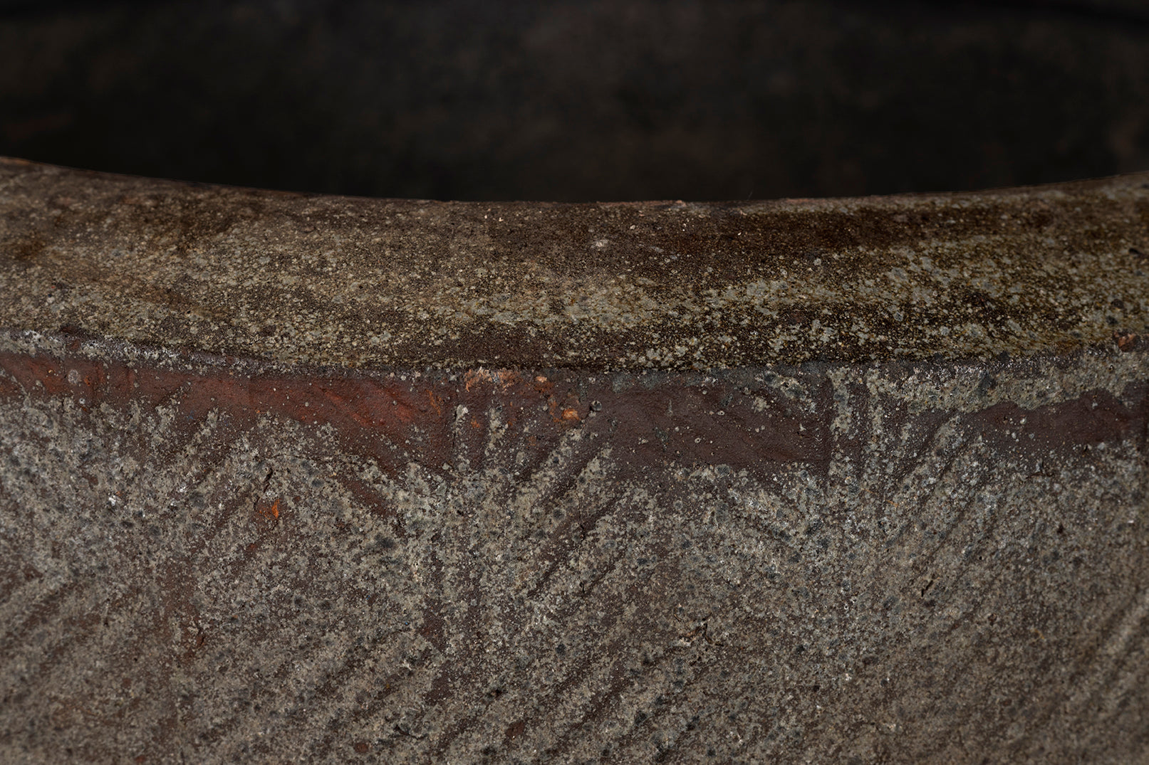 Terra Cotta Planter with Scored Texture