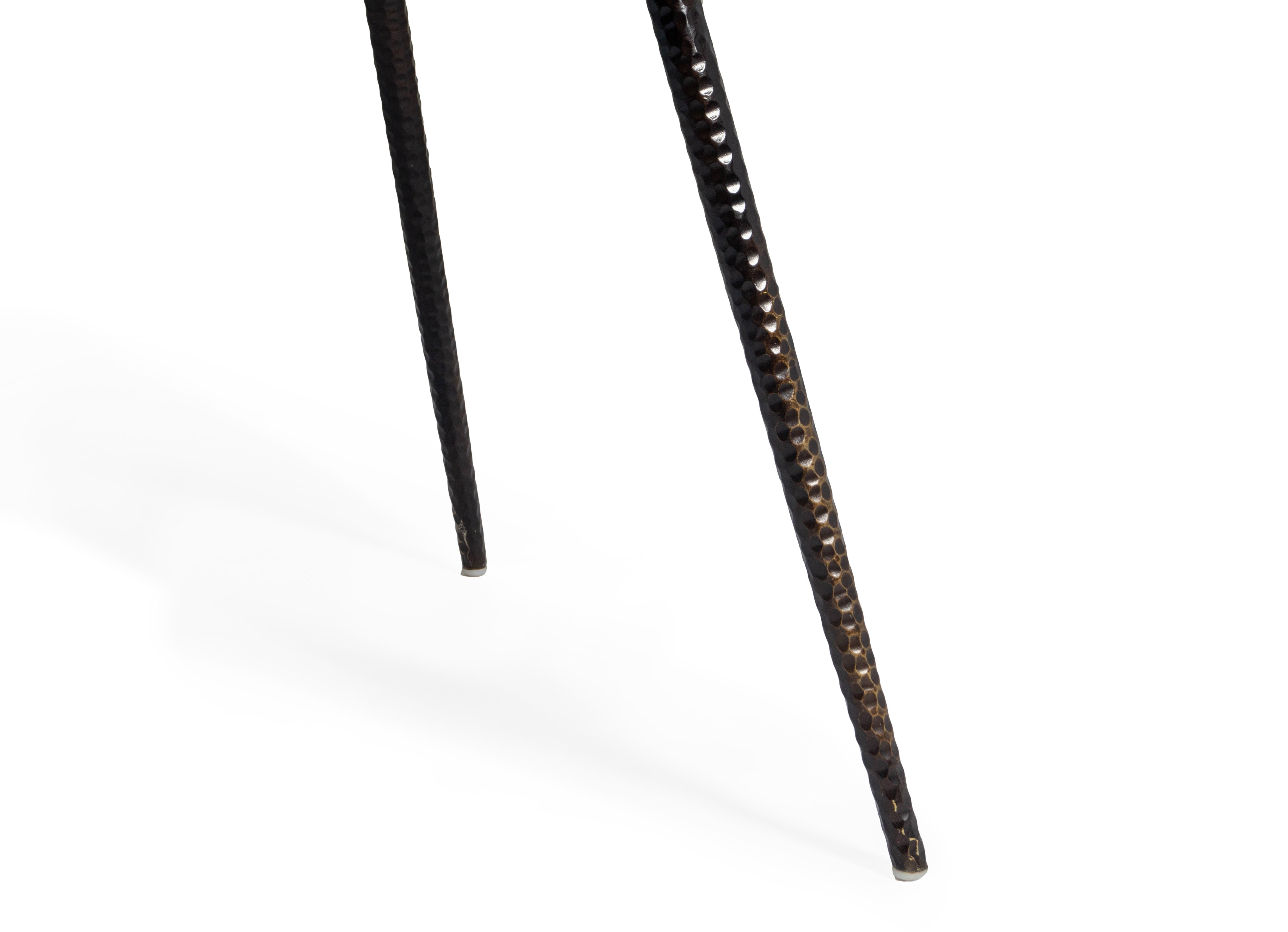 Mid Century Hammered Textured base with Reclaimed Elm Table Top