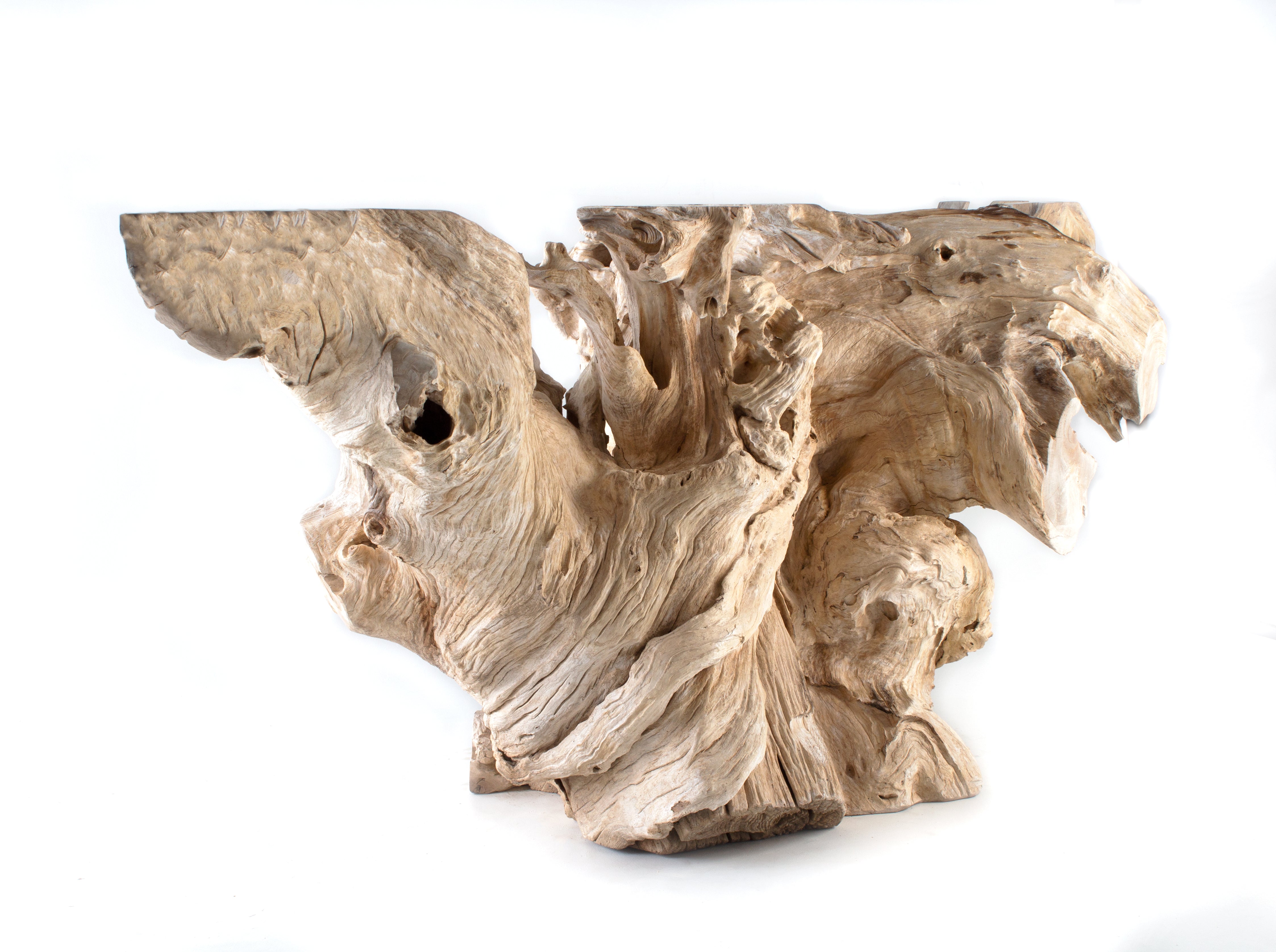 Organic Modern Teak Wood Console Table