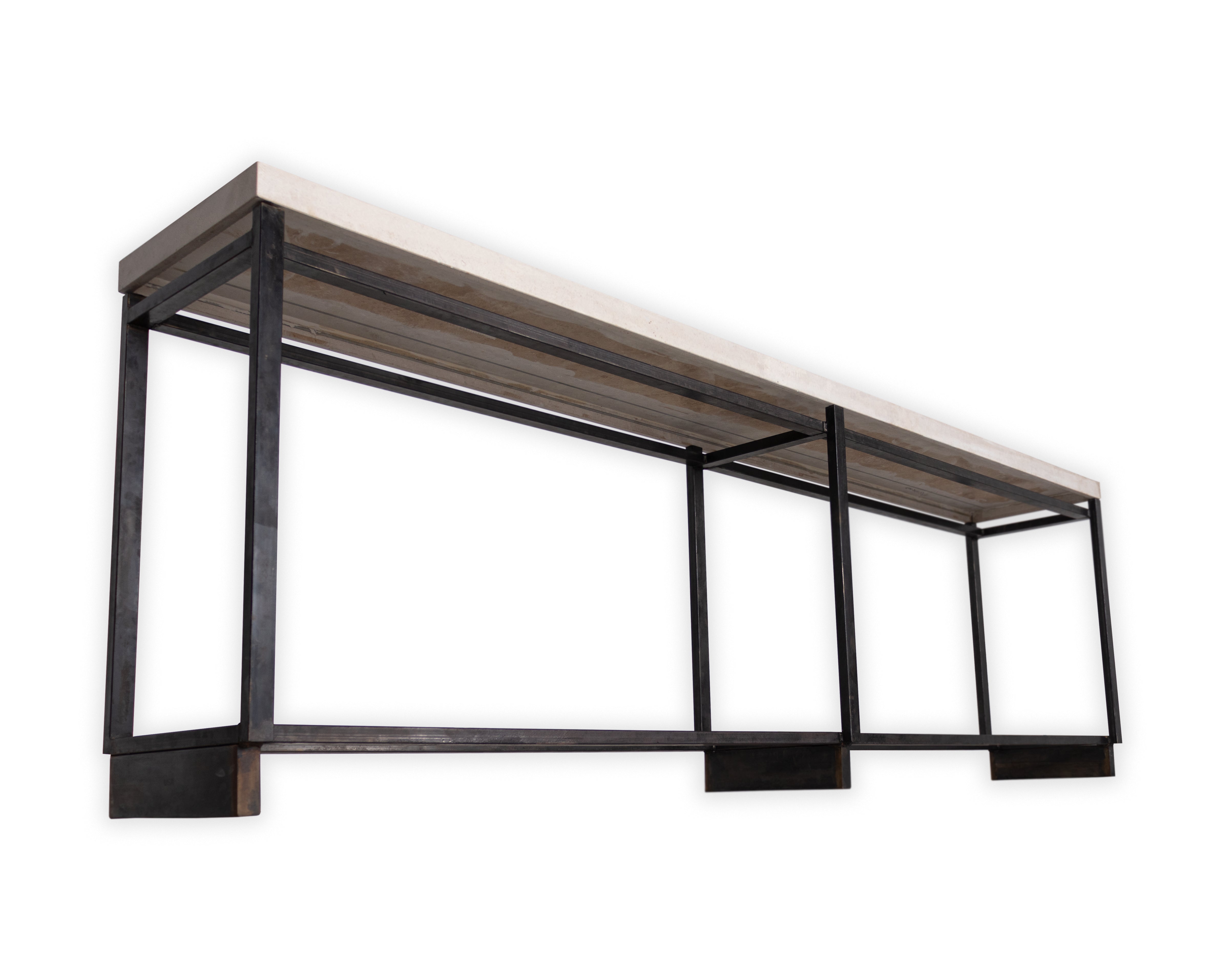 Modern Marble Console Table with Steel Base