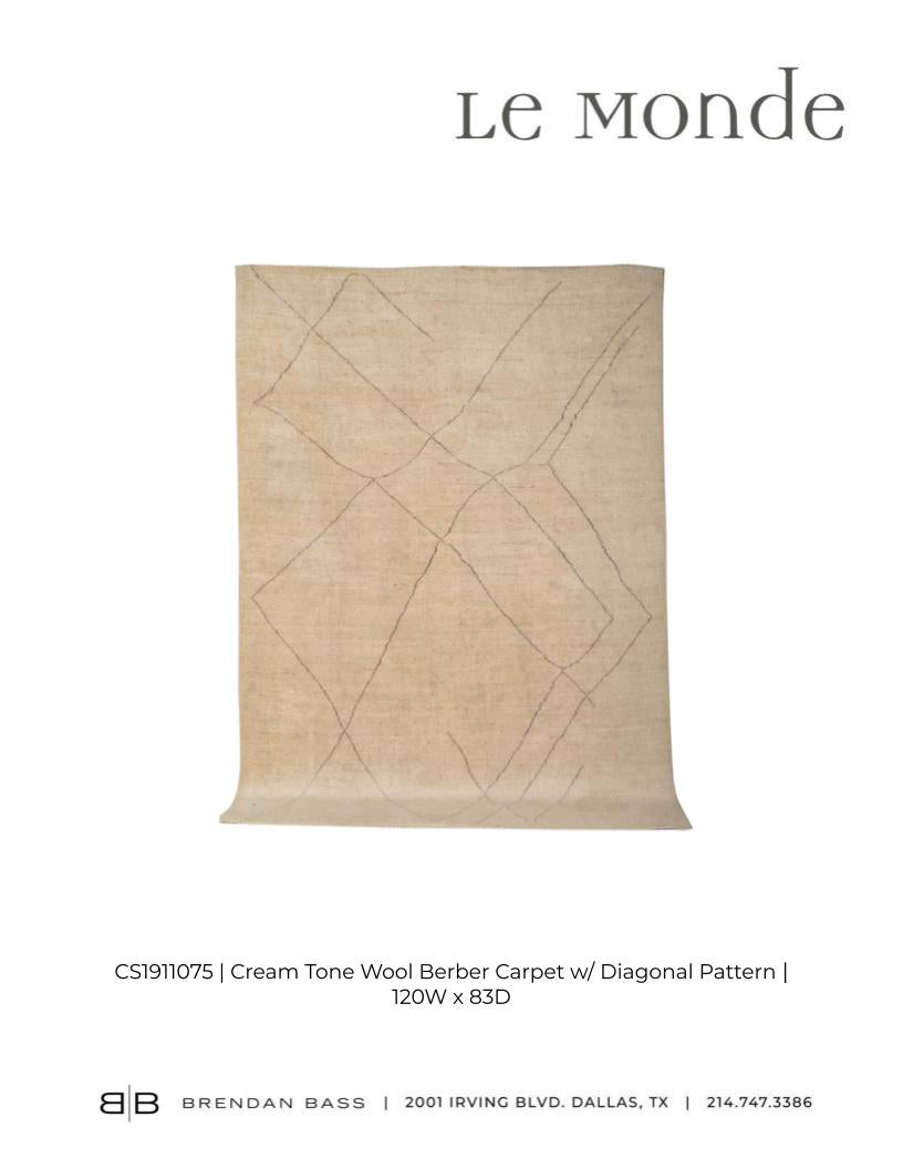 Wool Geometric Cream Rug