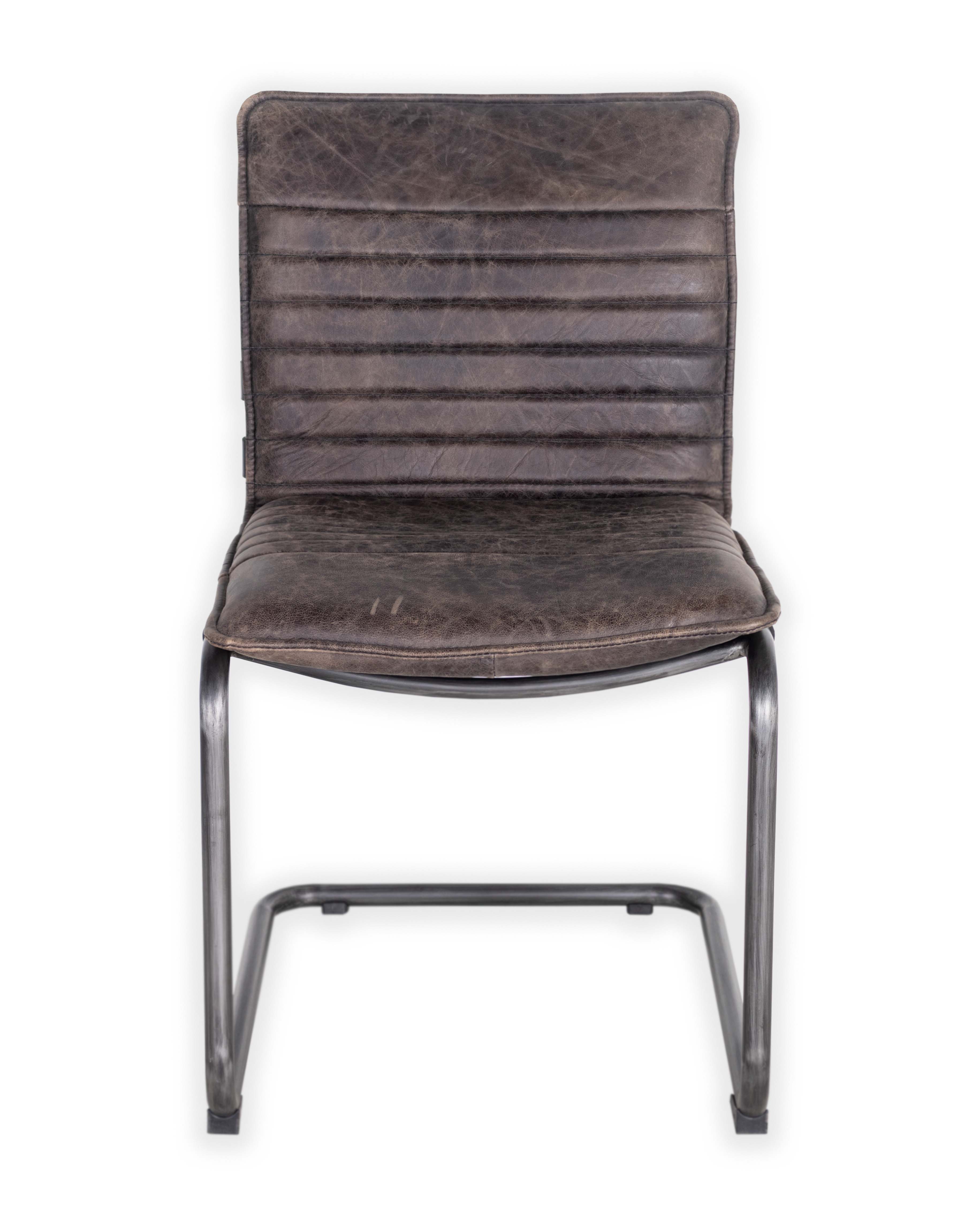 Modern Channeled Leather Dining Chair