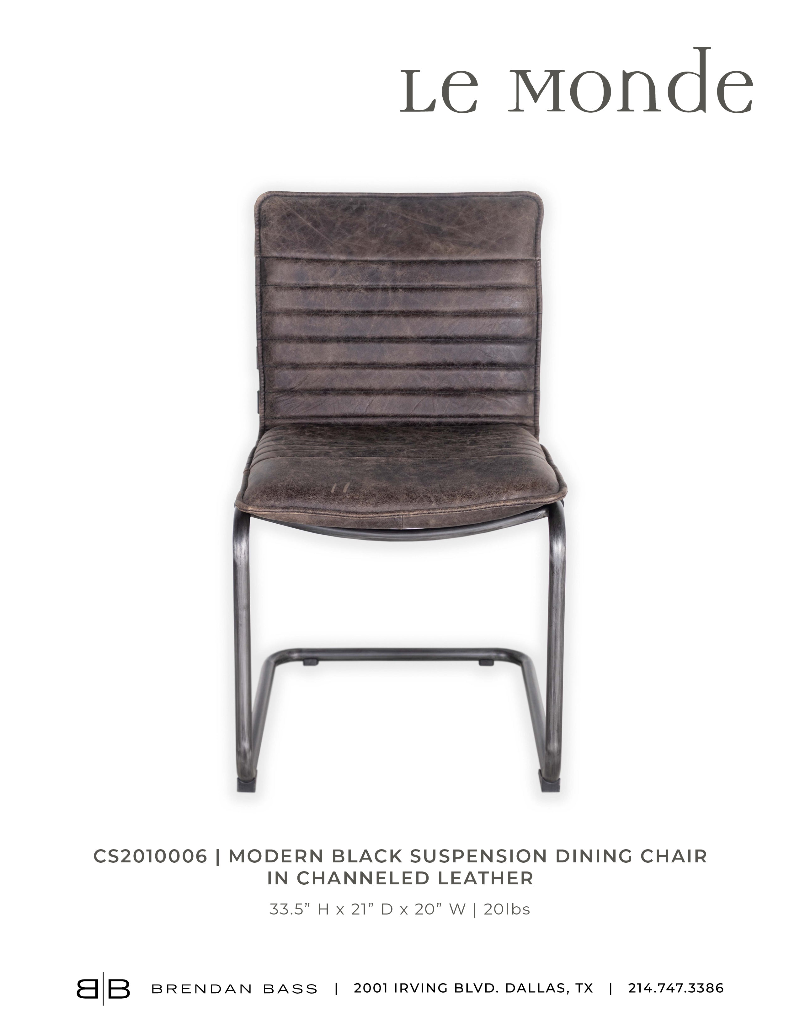 Modern Channeled Leather Dining Chair