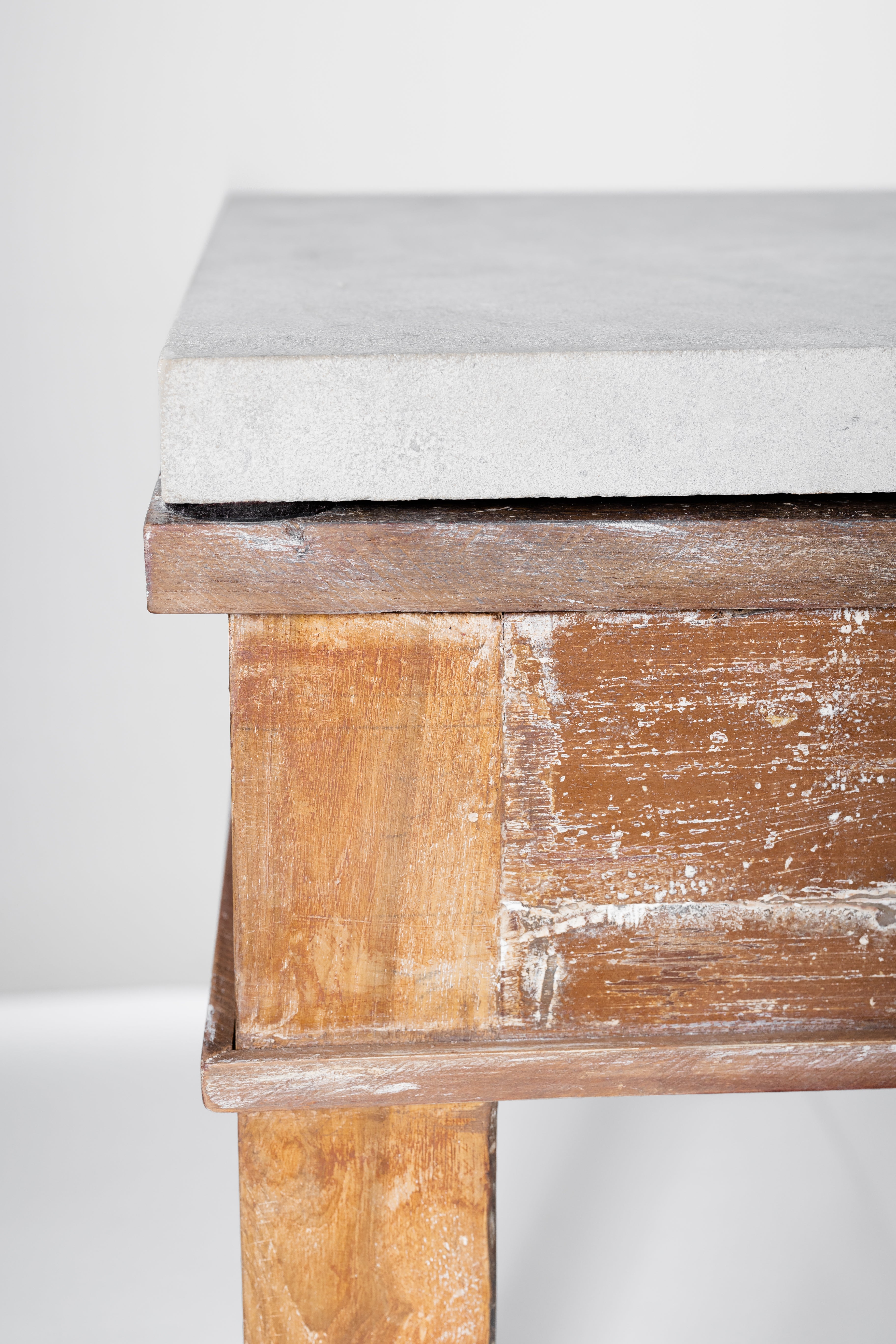 British Colonial Bleached Server with Limestone Top