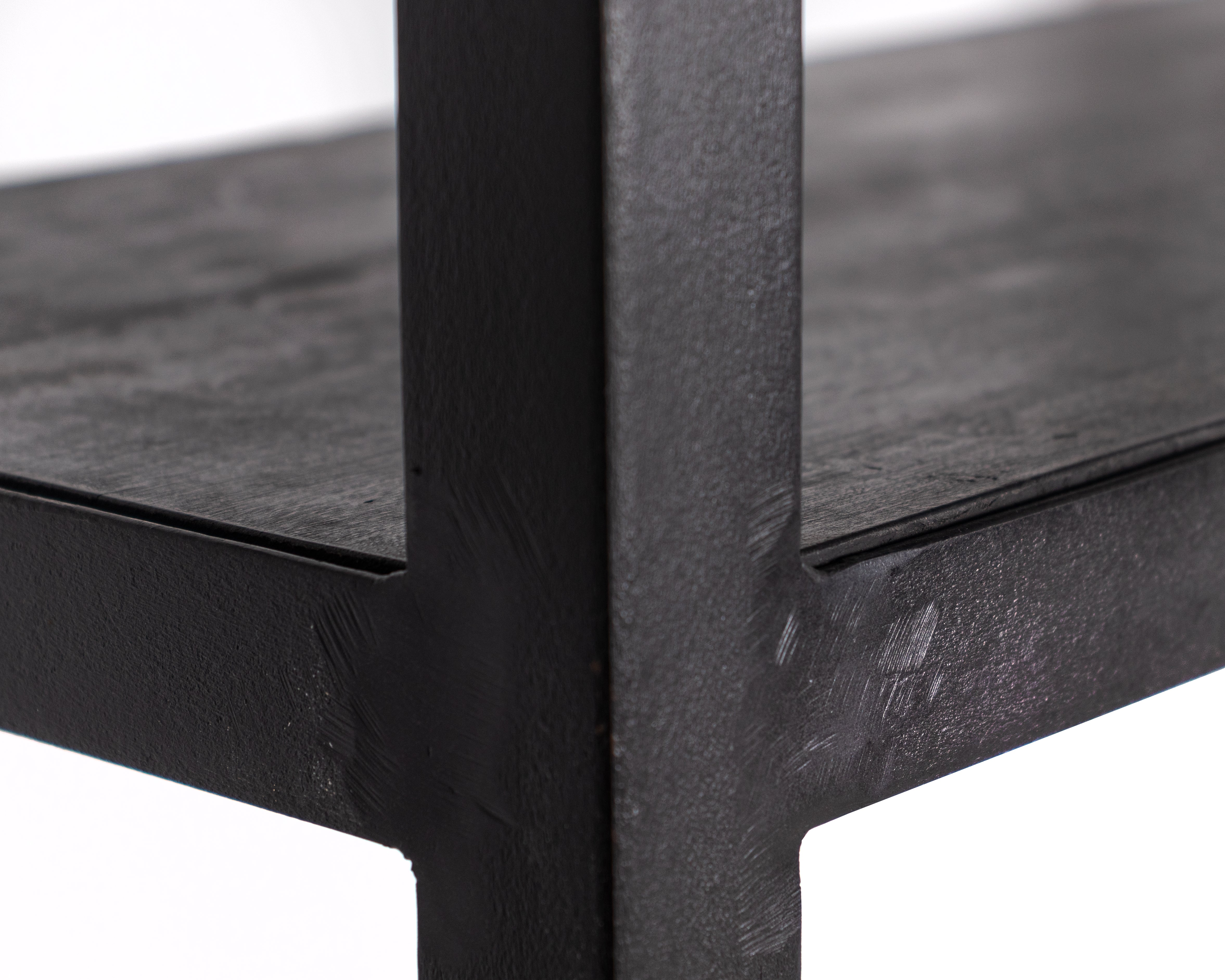 Patinated Steel and Wood Etagere