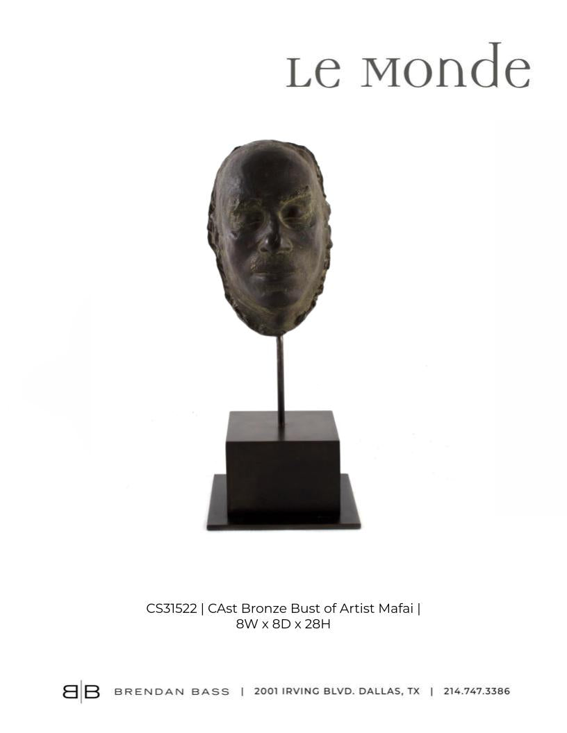 Cast Bronze Bust of Artist Mafai