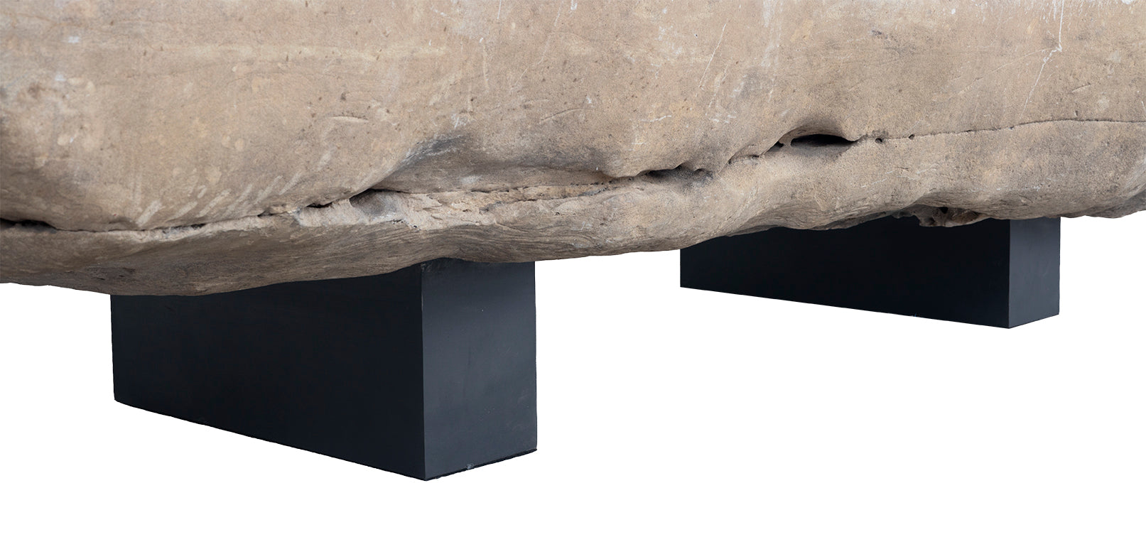 River Stone Coffee Table with Steel Base