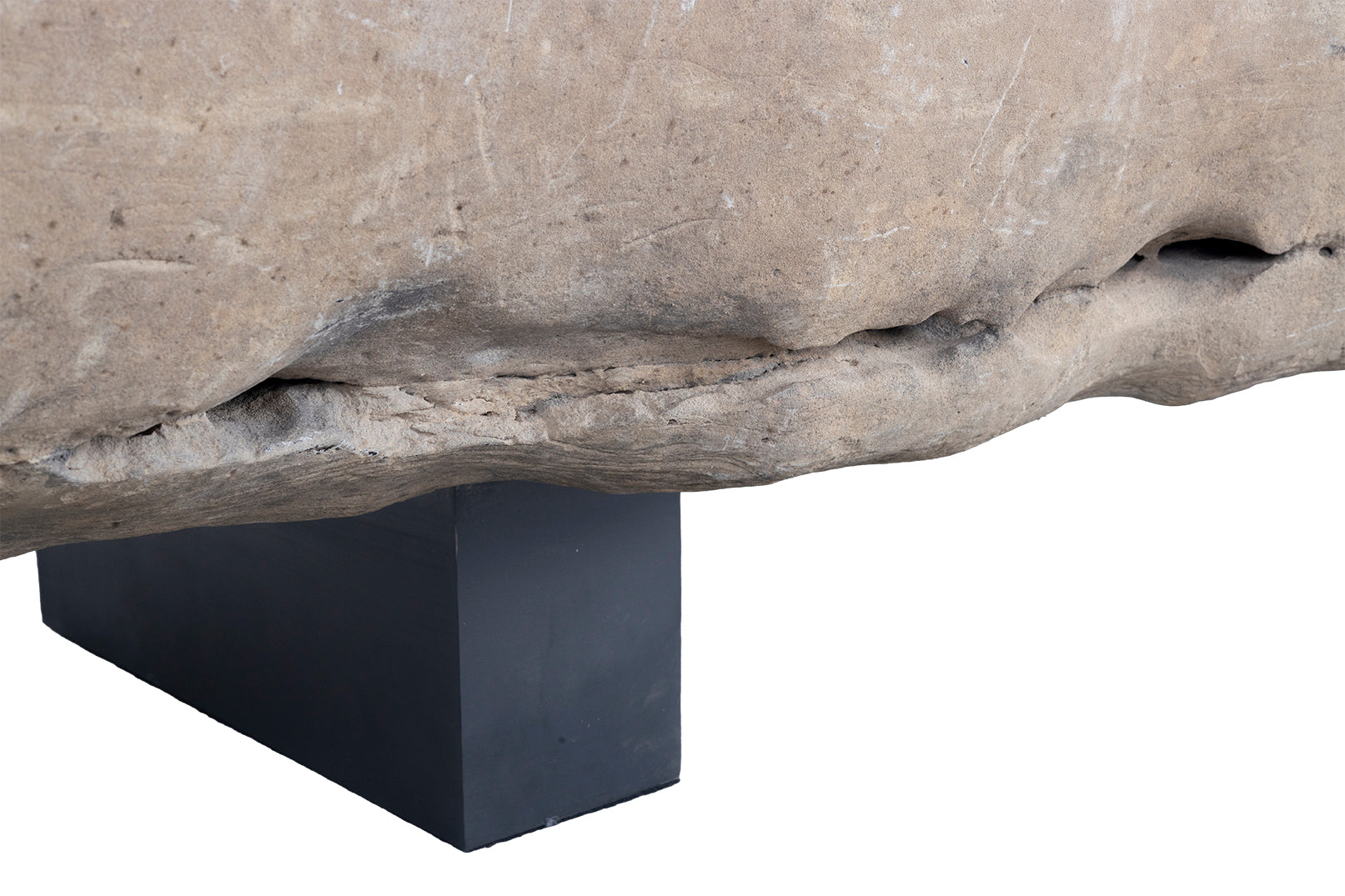 River Stone Coffee Table with Steel Base