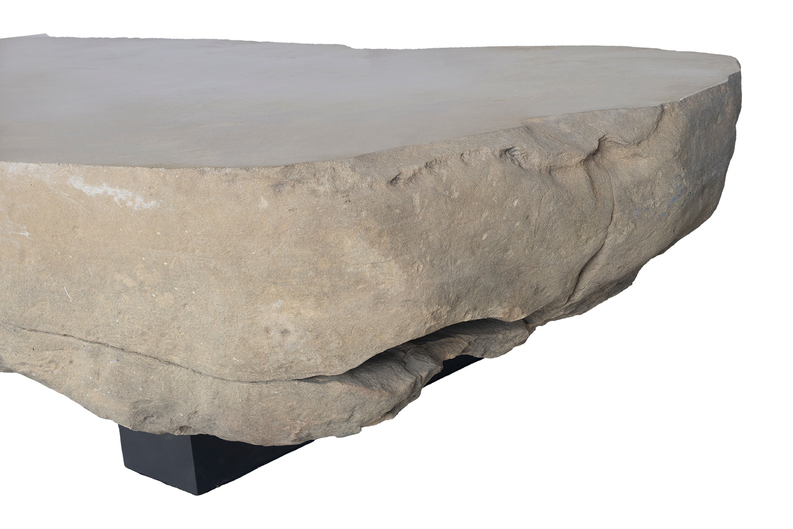 River Stone Coffee Table with Steel Base