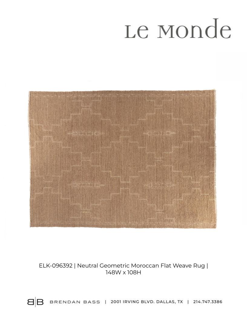 Nuetral Geometric Moroccan Flat Weave Area Rug