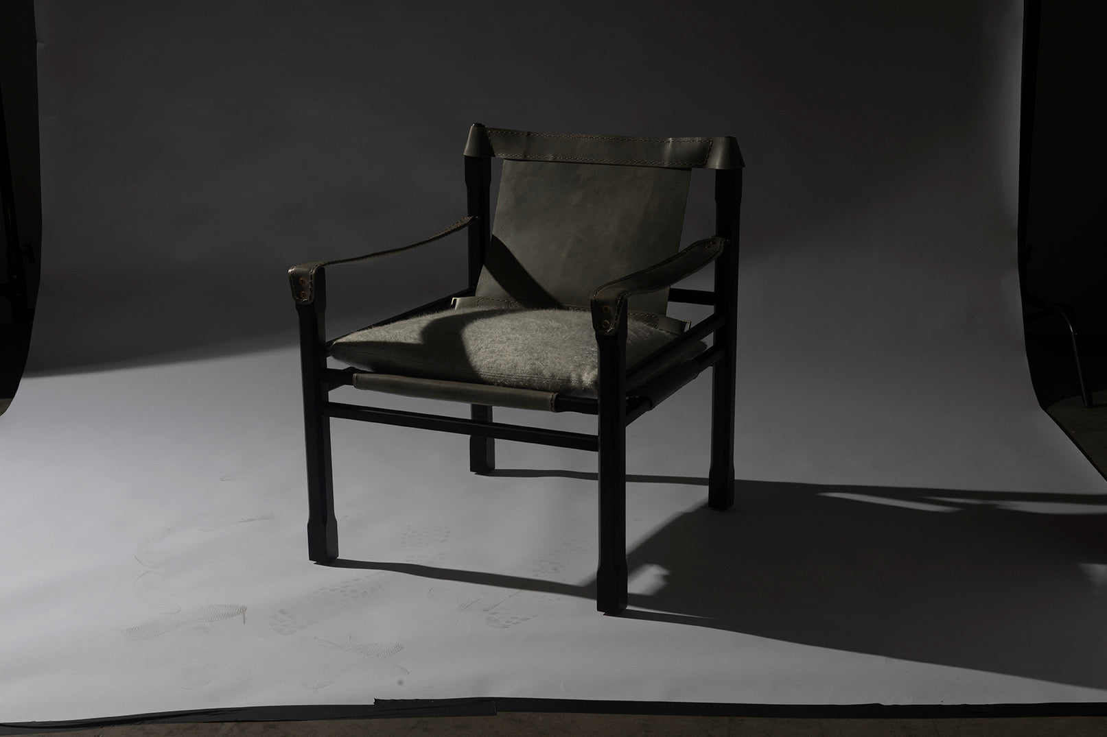 Mid Century Modern Leather Sling Chair