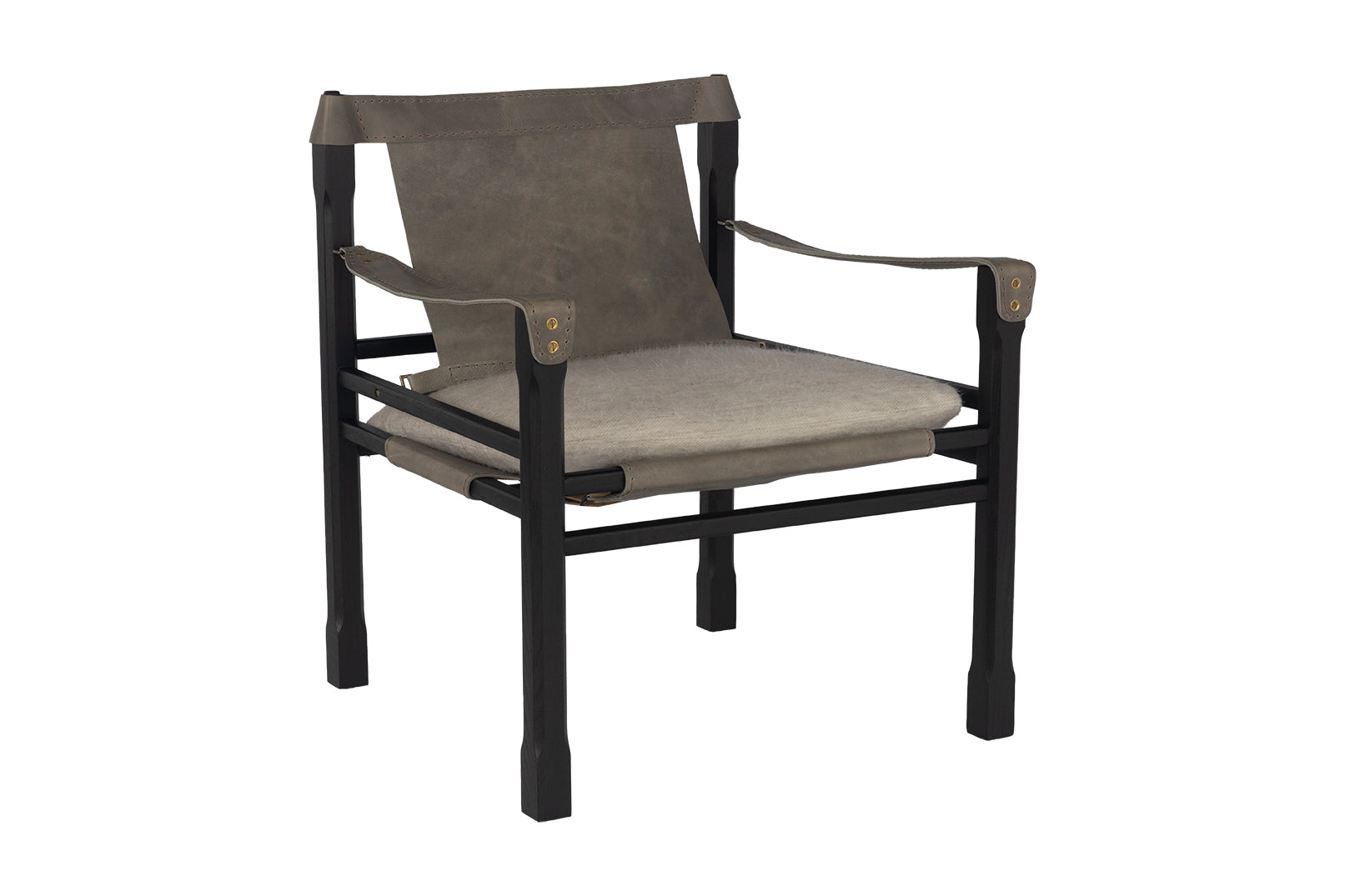 Mid Century Modern Leather Sling Chair