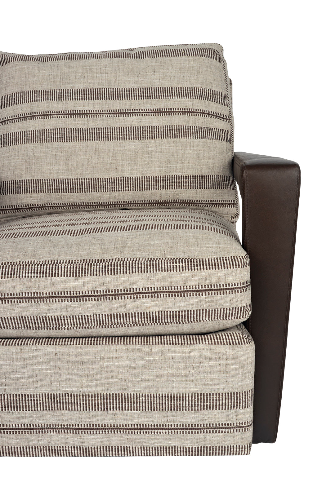 Modern Leather and Fabric Swivel Chair