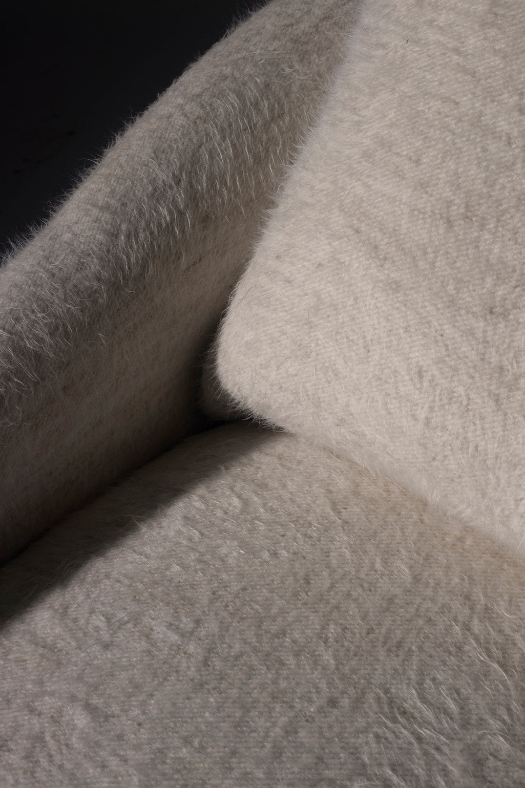 Fuzzy White Transitional Swivel Chair