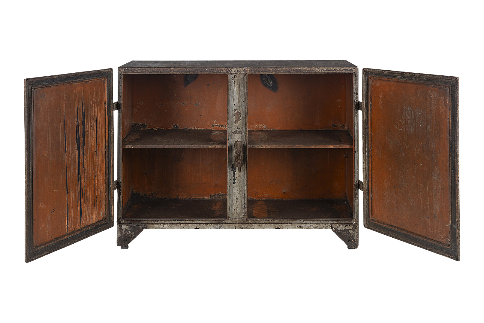 Vintage British Colonial Metal Document Cabinet