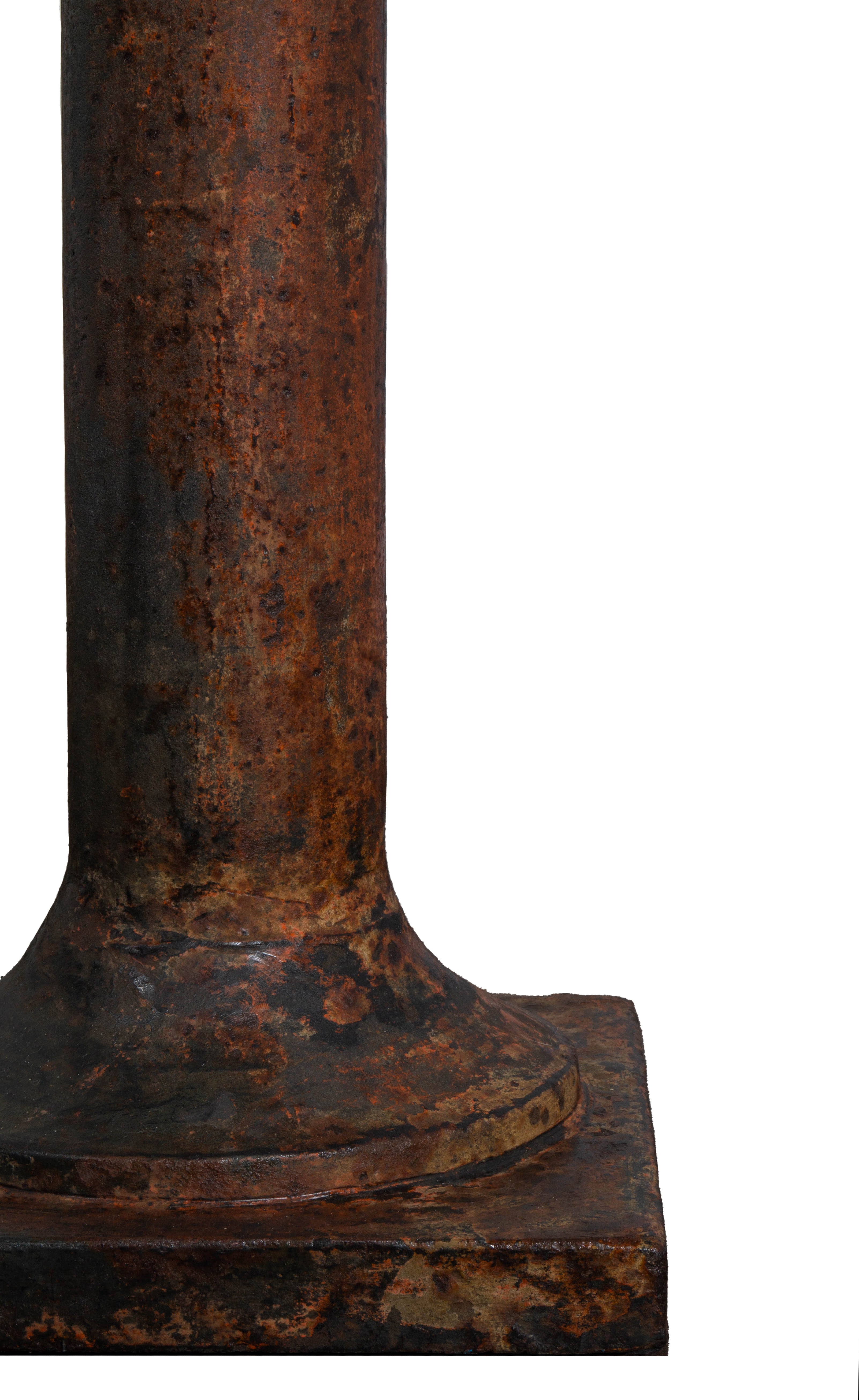 Limestone Console with Iron Column Base