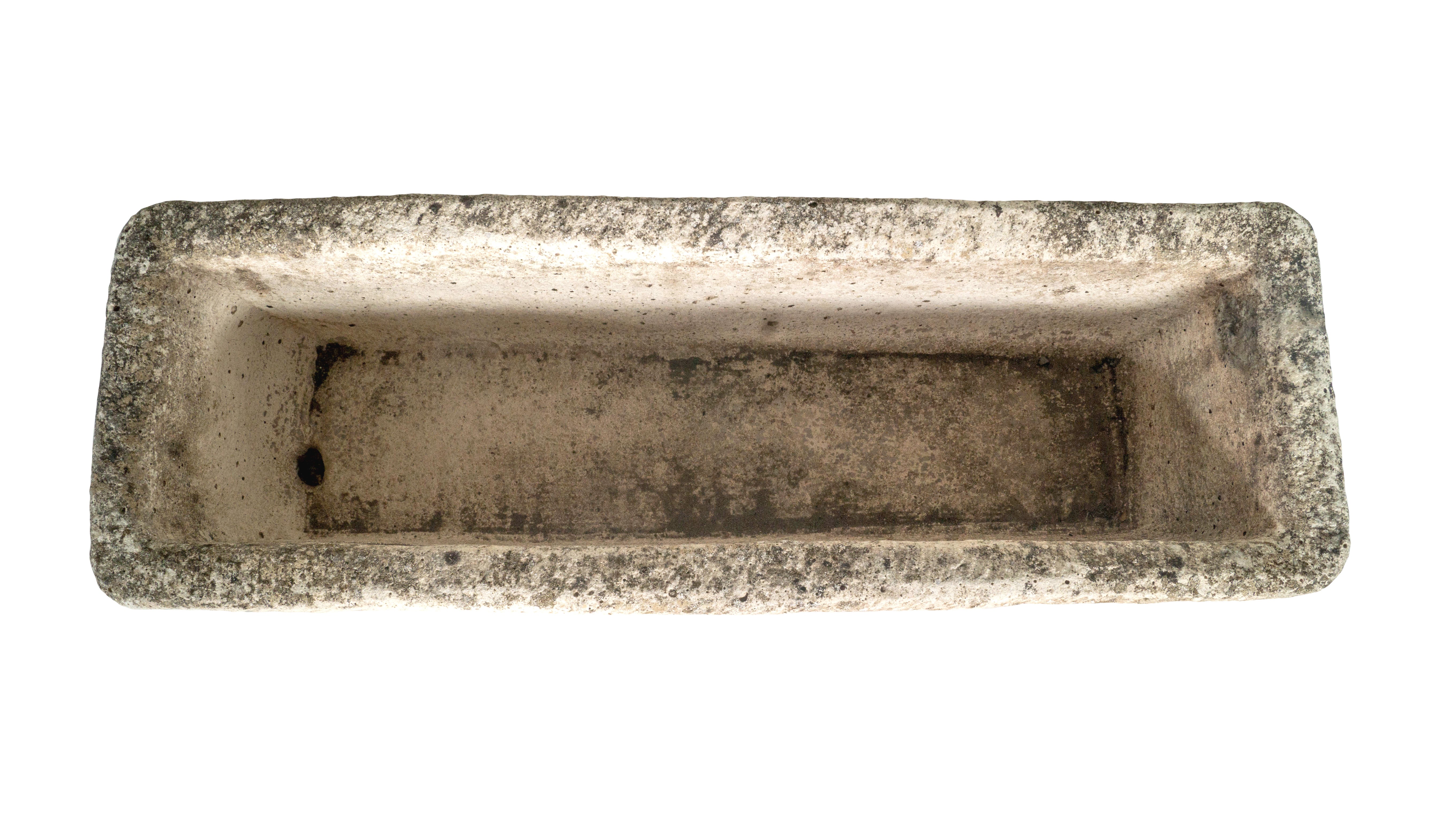 Rectangular Hand-Carved Stone Planter