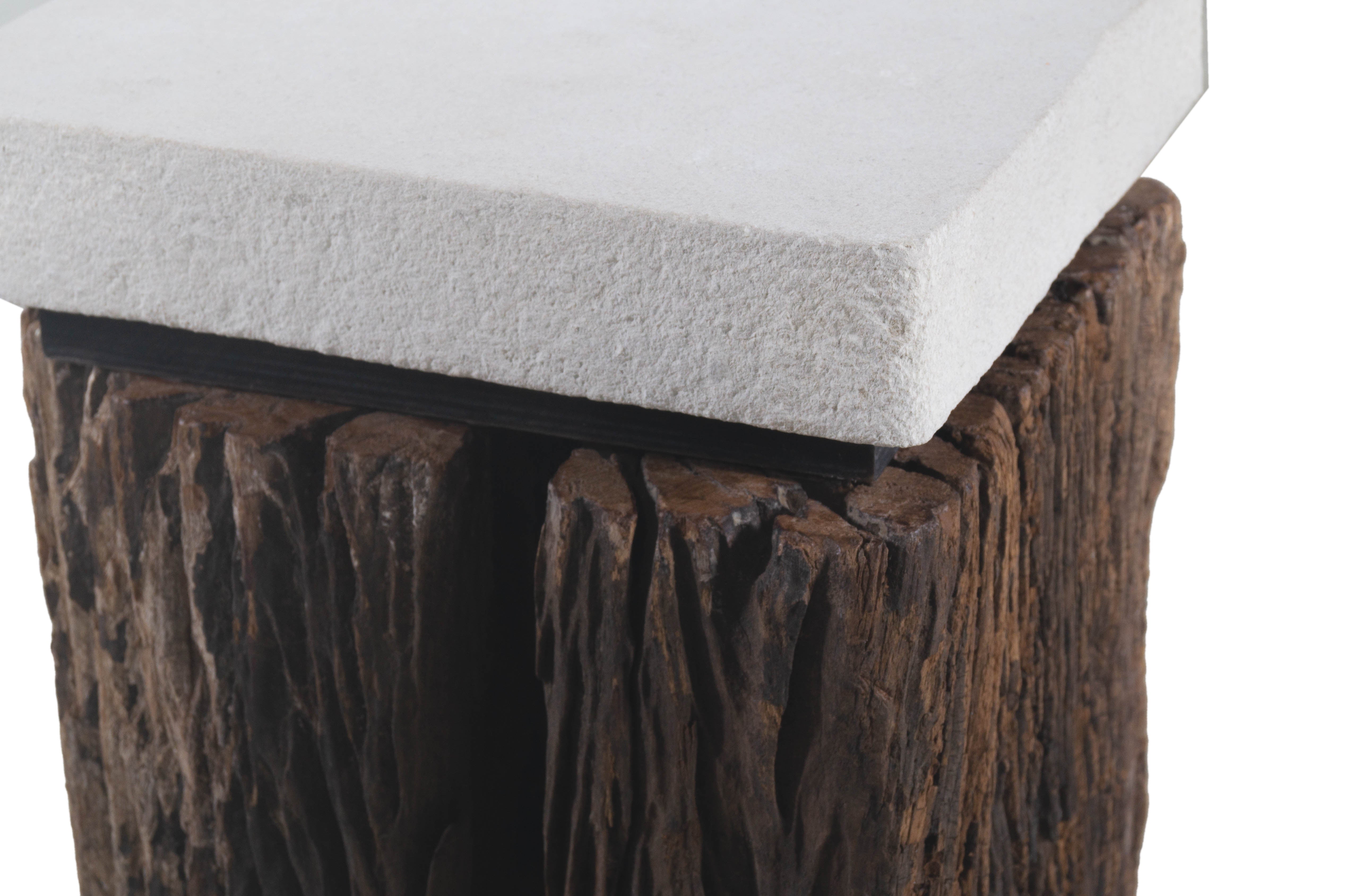 Dutch Side Table with Limestone Top