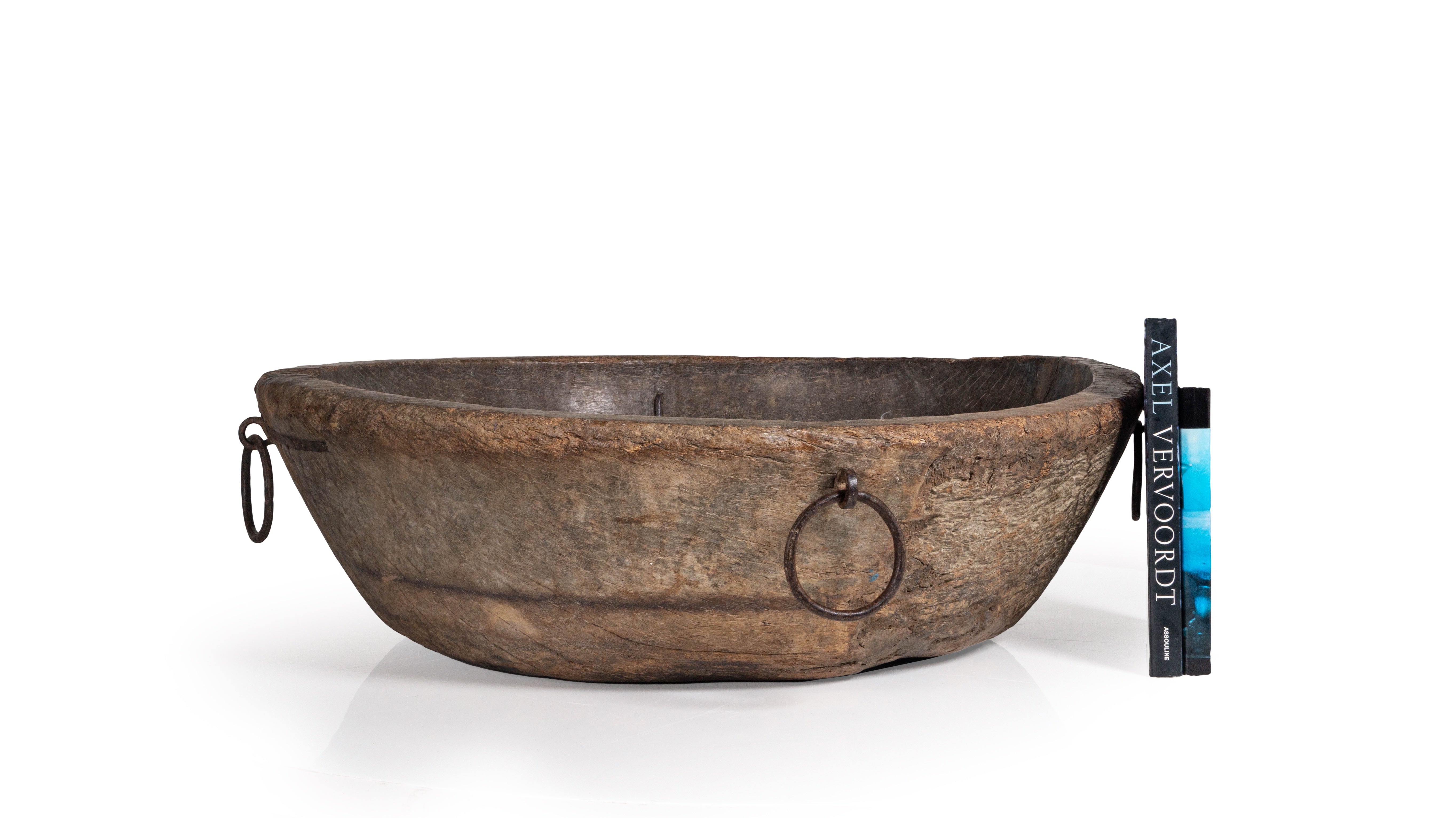 Hand Carved Elm Serving Bowl
