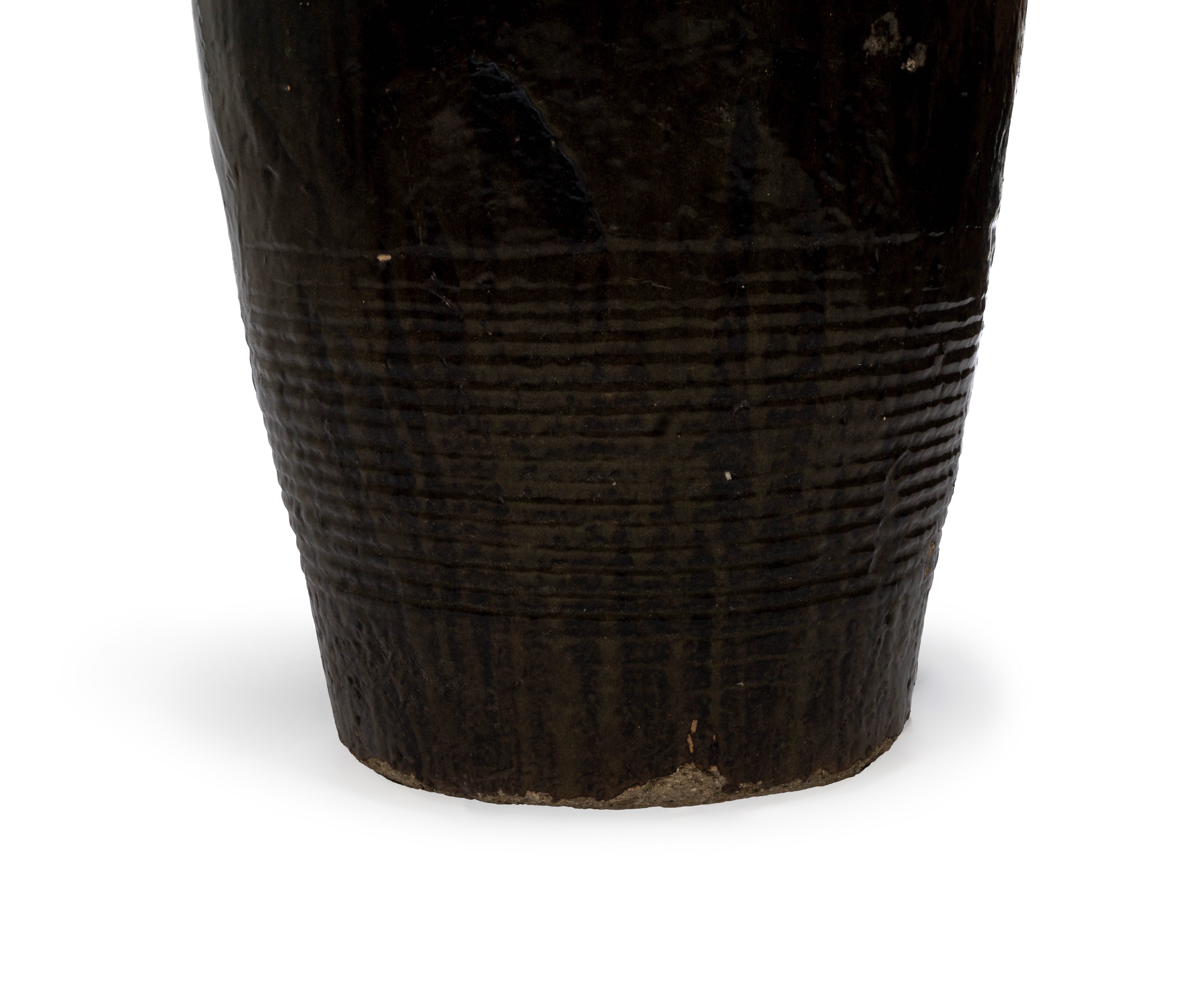 Tall Glazed Storage Jar