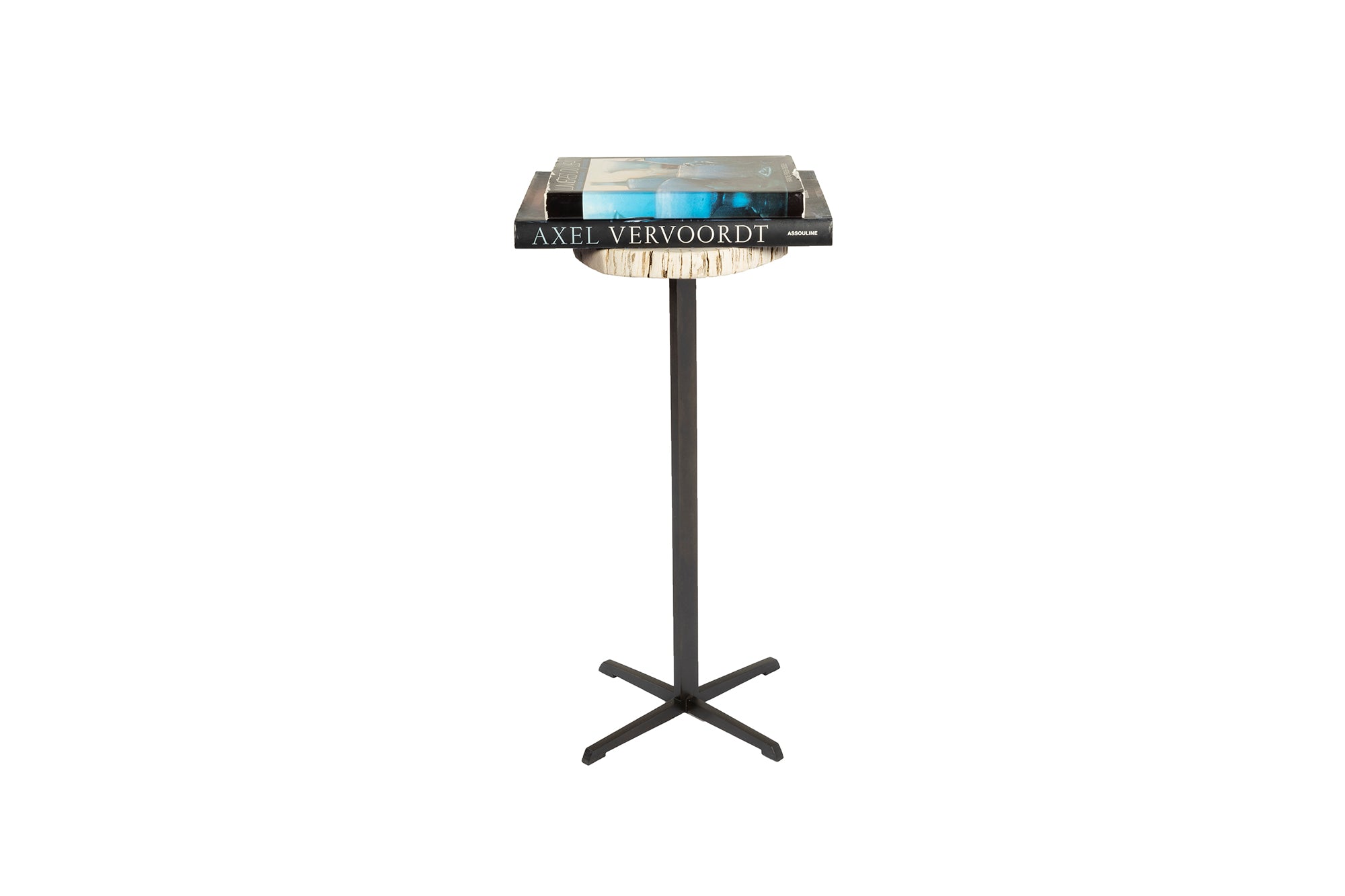 Bark Edge Petrified Wood Drinks Table