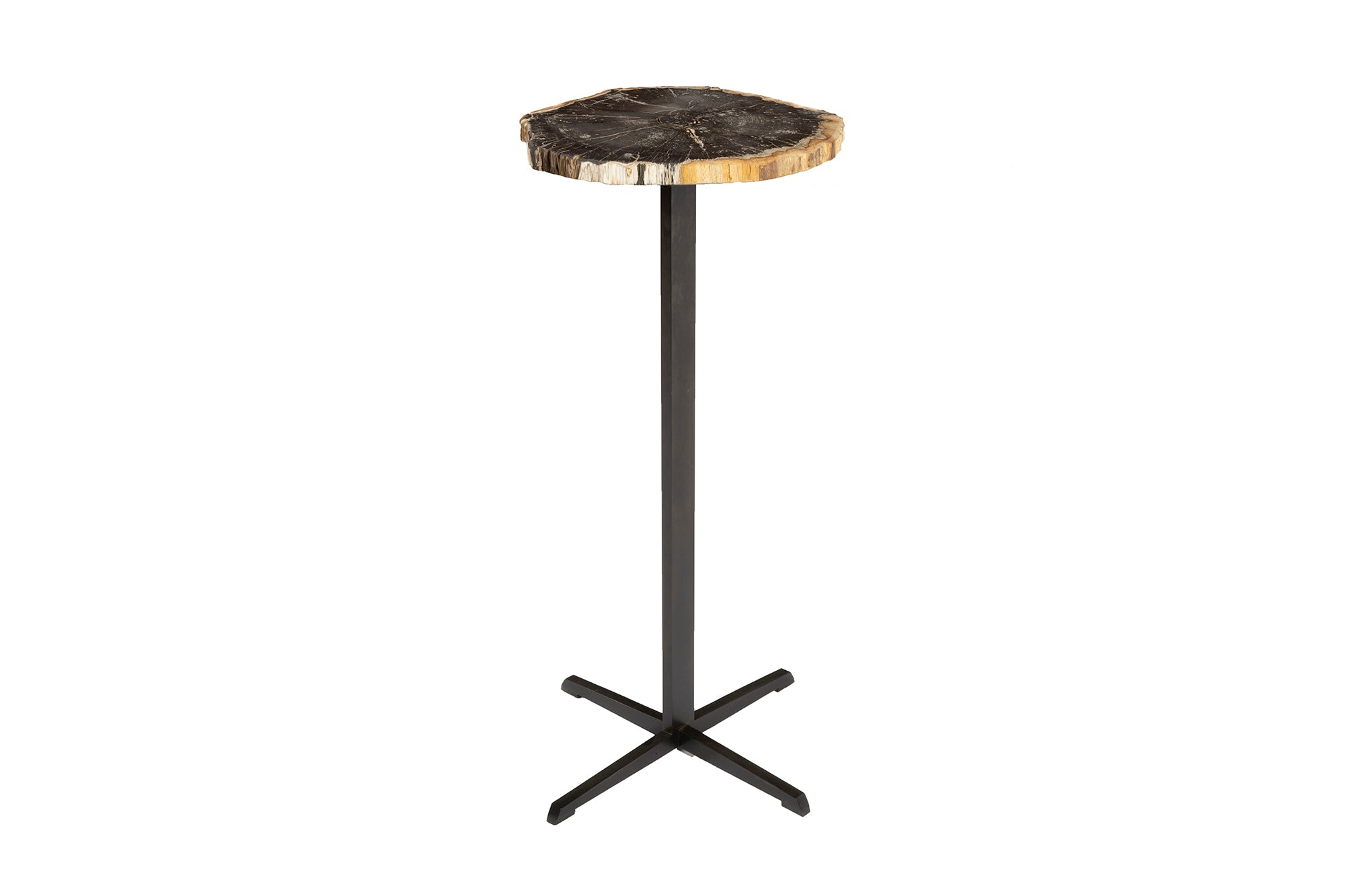 Bark Edge Petrified Wood Drinks Table