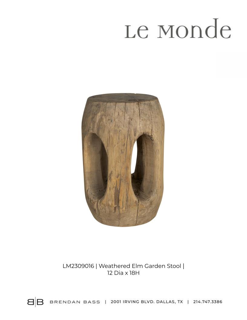 Weathered Elm Garden Stool