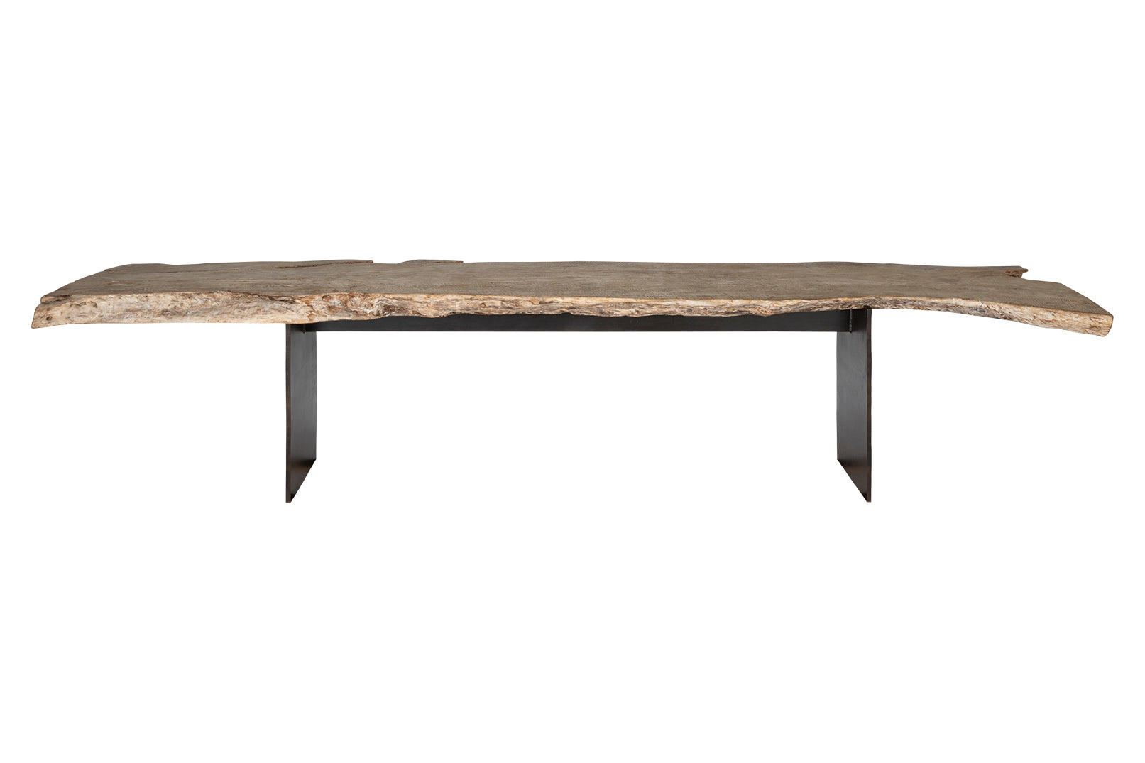 Live Edge Lychee Wood Console with Steel Base