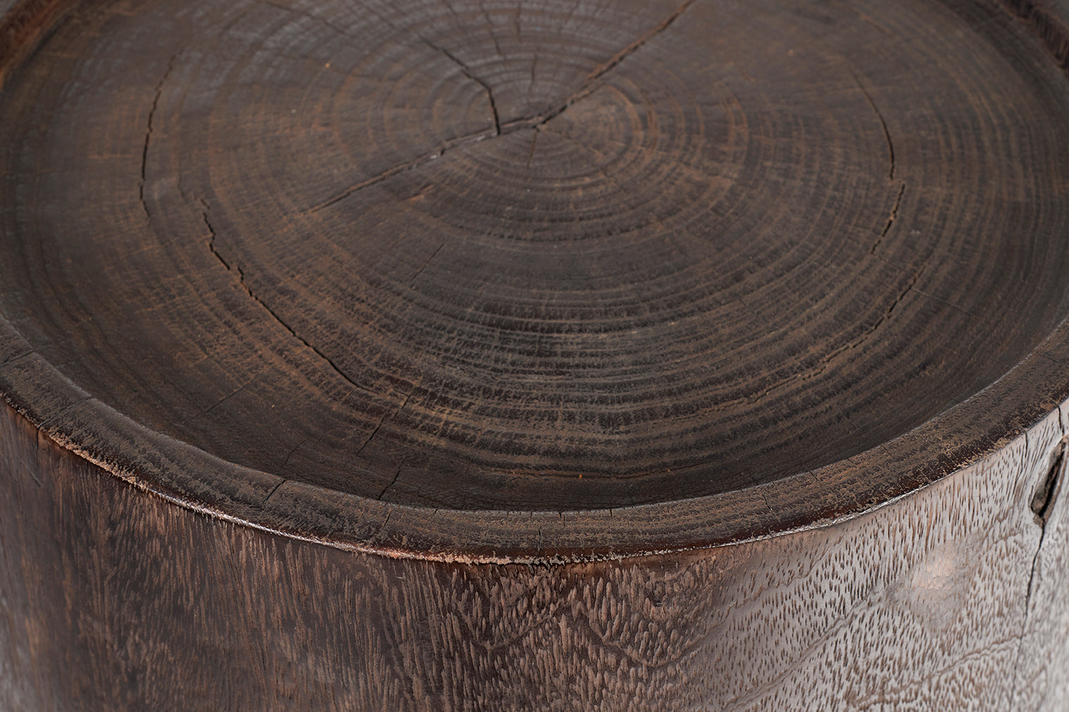 Modern Ebonized Lychee Side Table