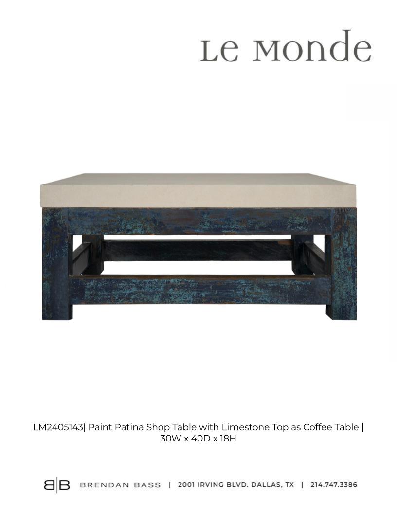 Paint Patina Shop Table as Coffee Table