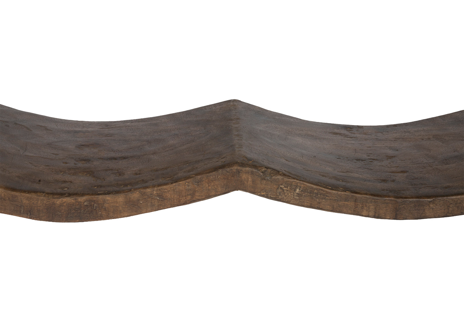Four Seat Scalloped Weathered Elm Bench