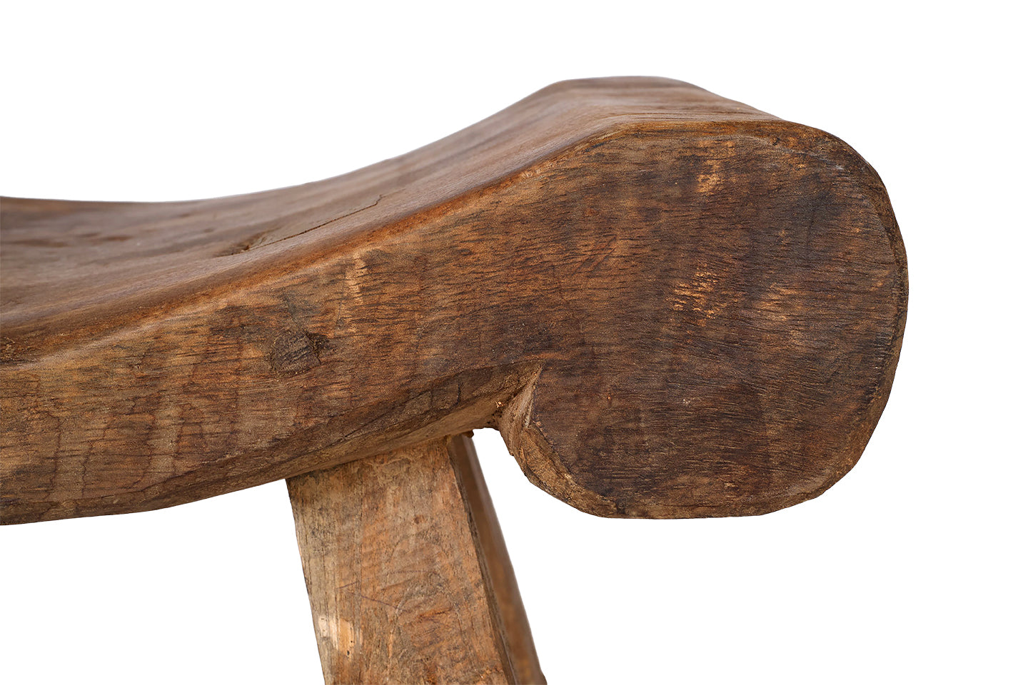 Scalloped Weathered Elm Bench