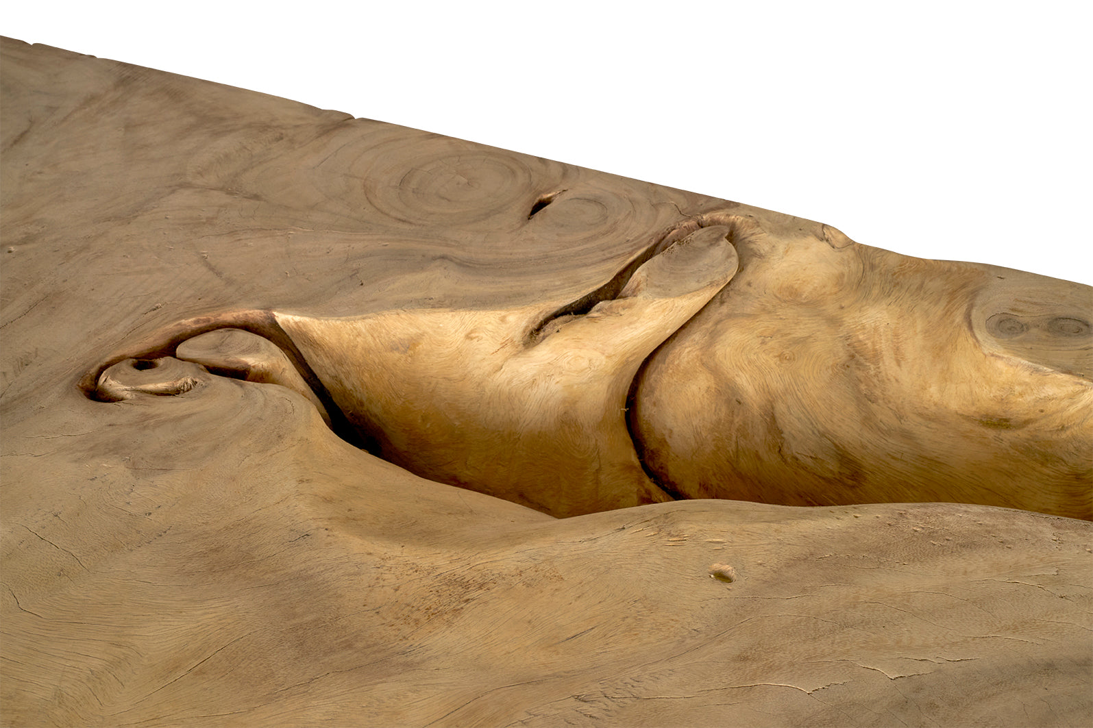 Monumental Organic Form Lychee Wood Console