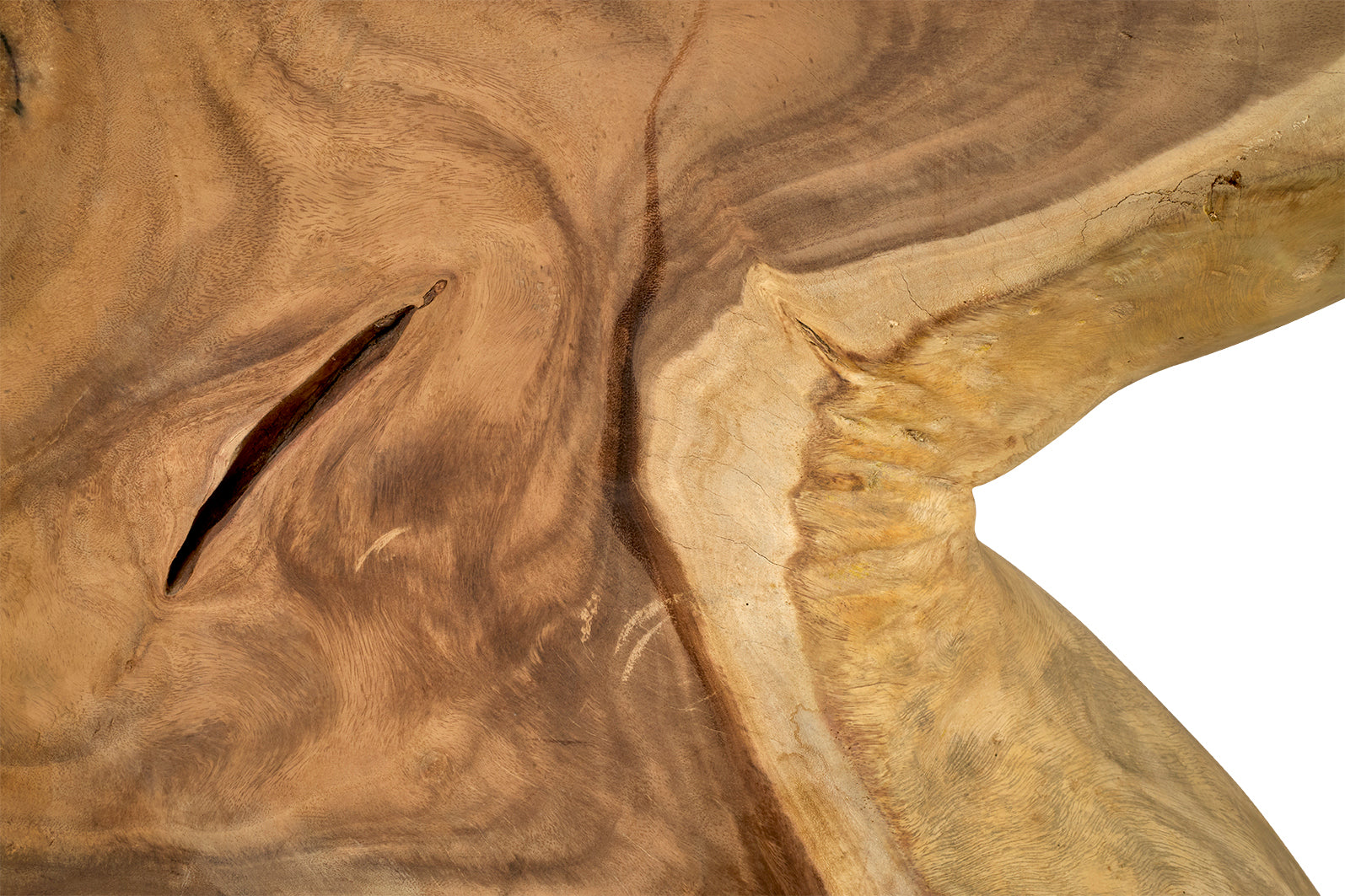 Monumental Organic Form Lychee Wood Console