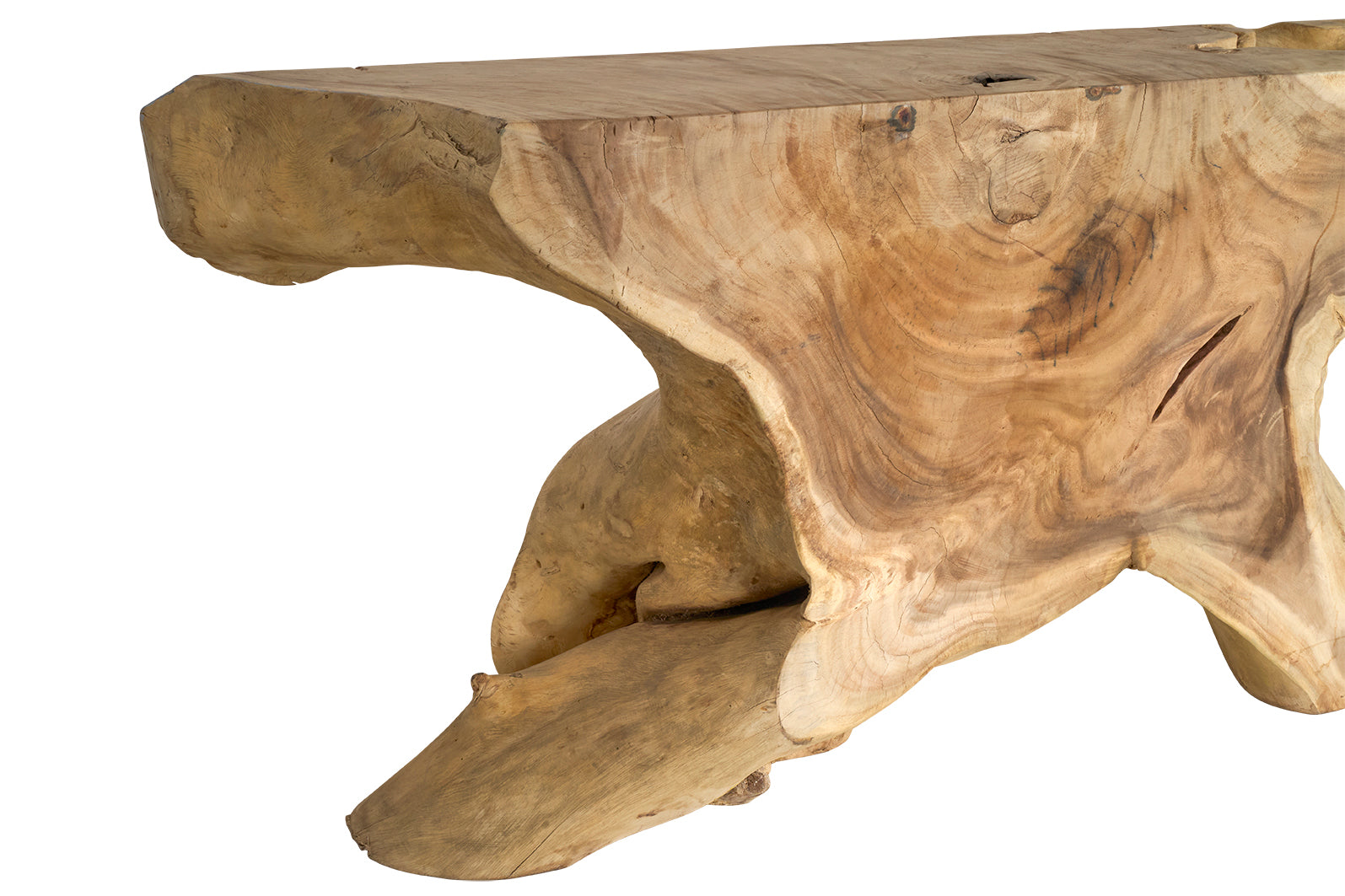 Monumental Organic Form Lychee Wood Console