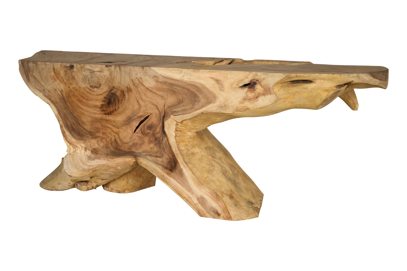 Monumental Organic Form Lychee Wood Console