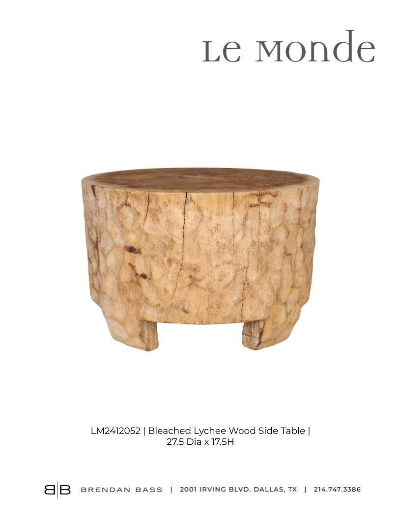 Bleached Lychee Wood Side Table