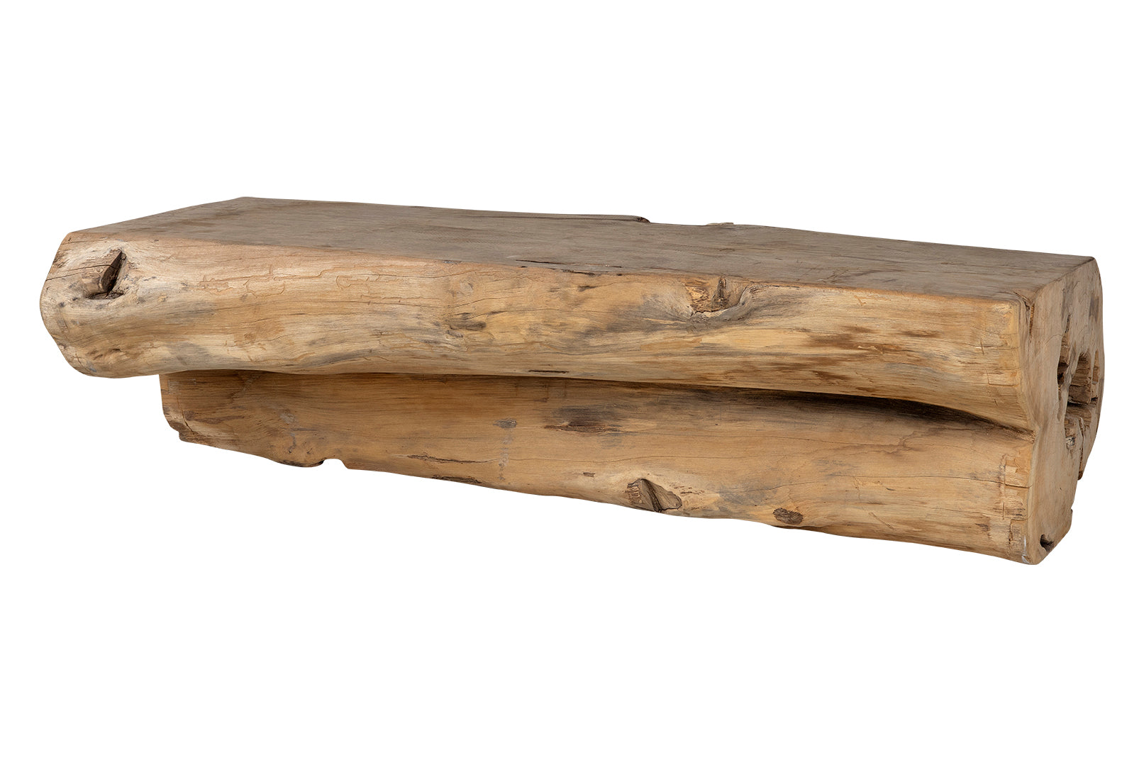 Organic Form Lychee Wood Trunk Bench
