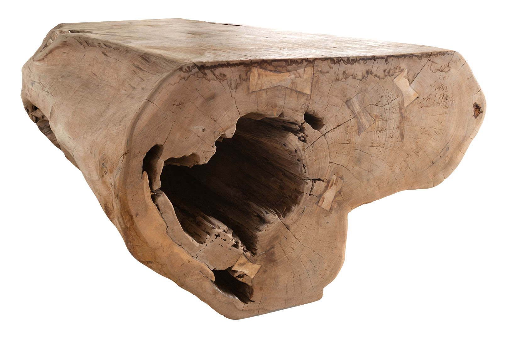 Organic Form Lychee Wood Trunk Bench