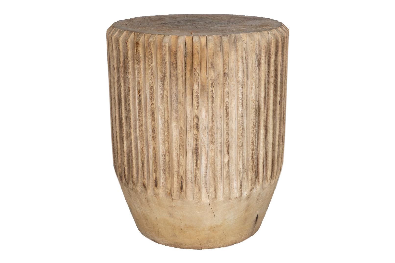 Dime Edge Bleached Lychee Wood Side Table