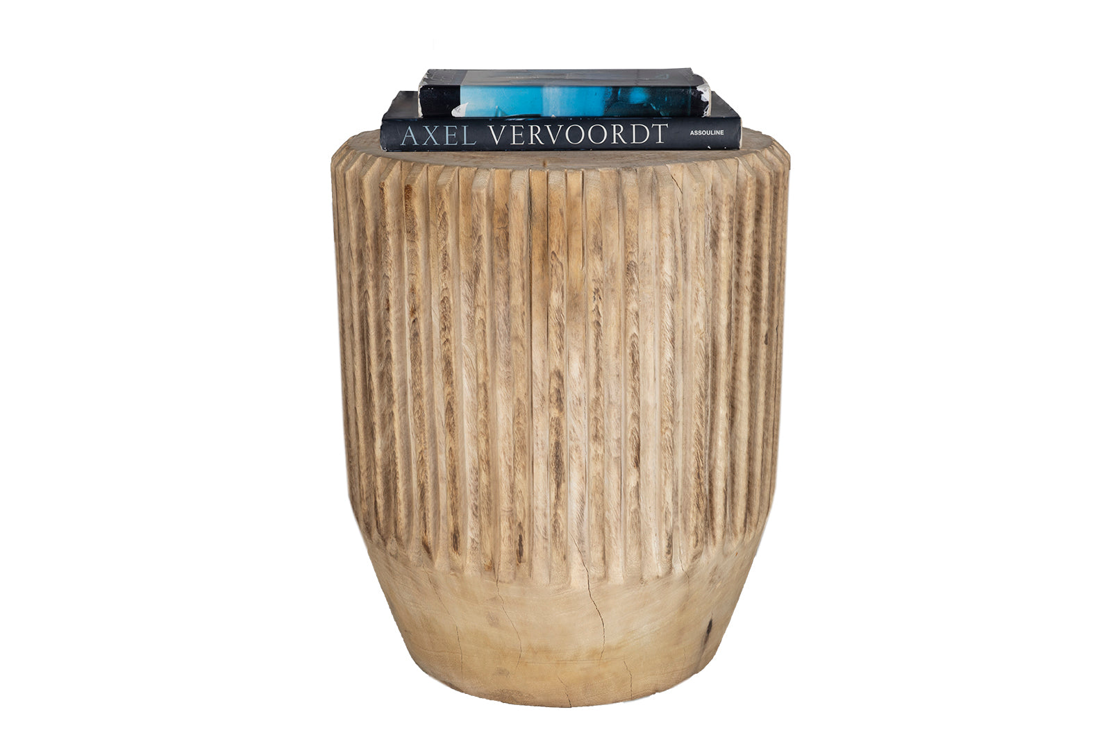 Dime Edge Bleached Lychee Wood Side Table