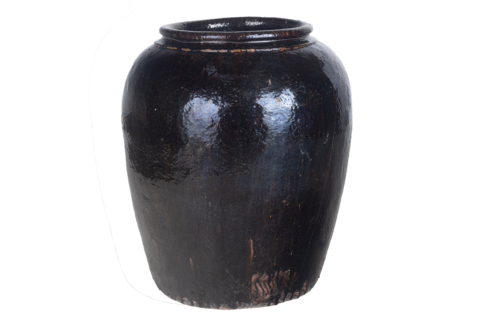 Monumental Glazed Brown Storage Jar