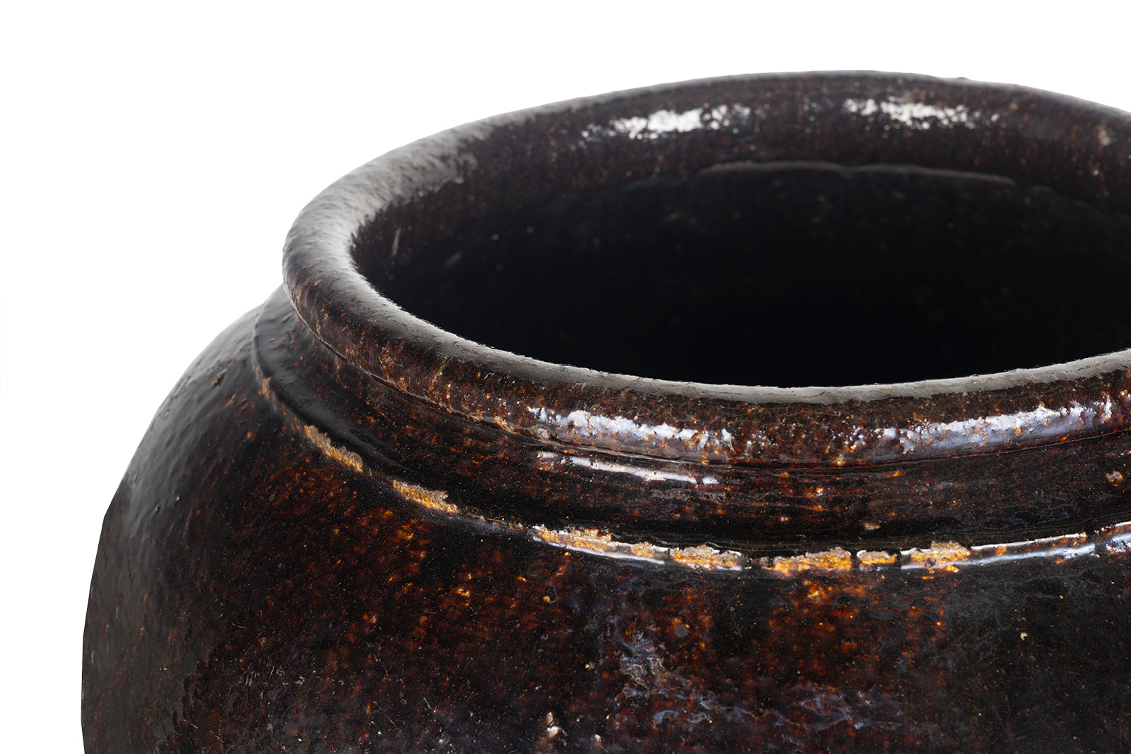 Monumental Glazed Brown Storage Jar