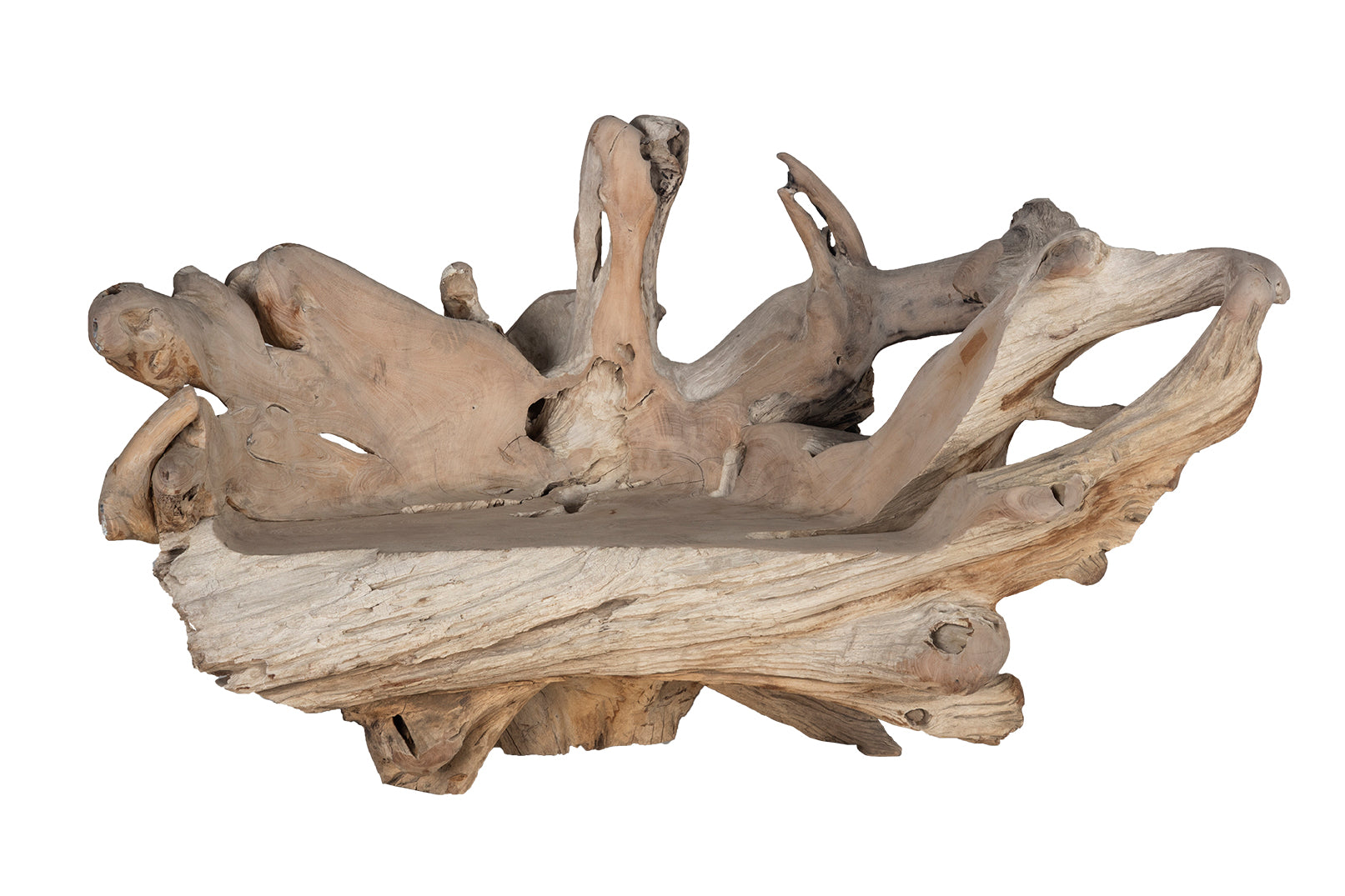 Monumental Teal Wood Outdoor Bench