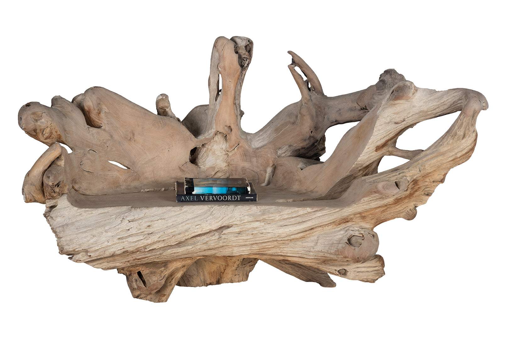 Monumental Teal Wood Outdoor Bench