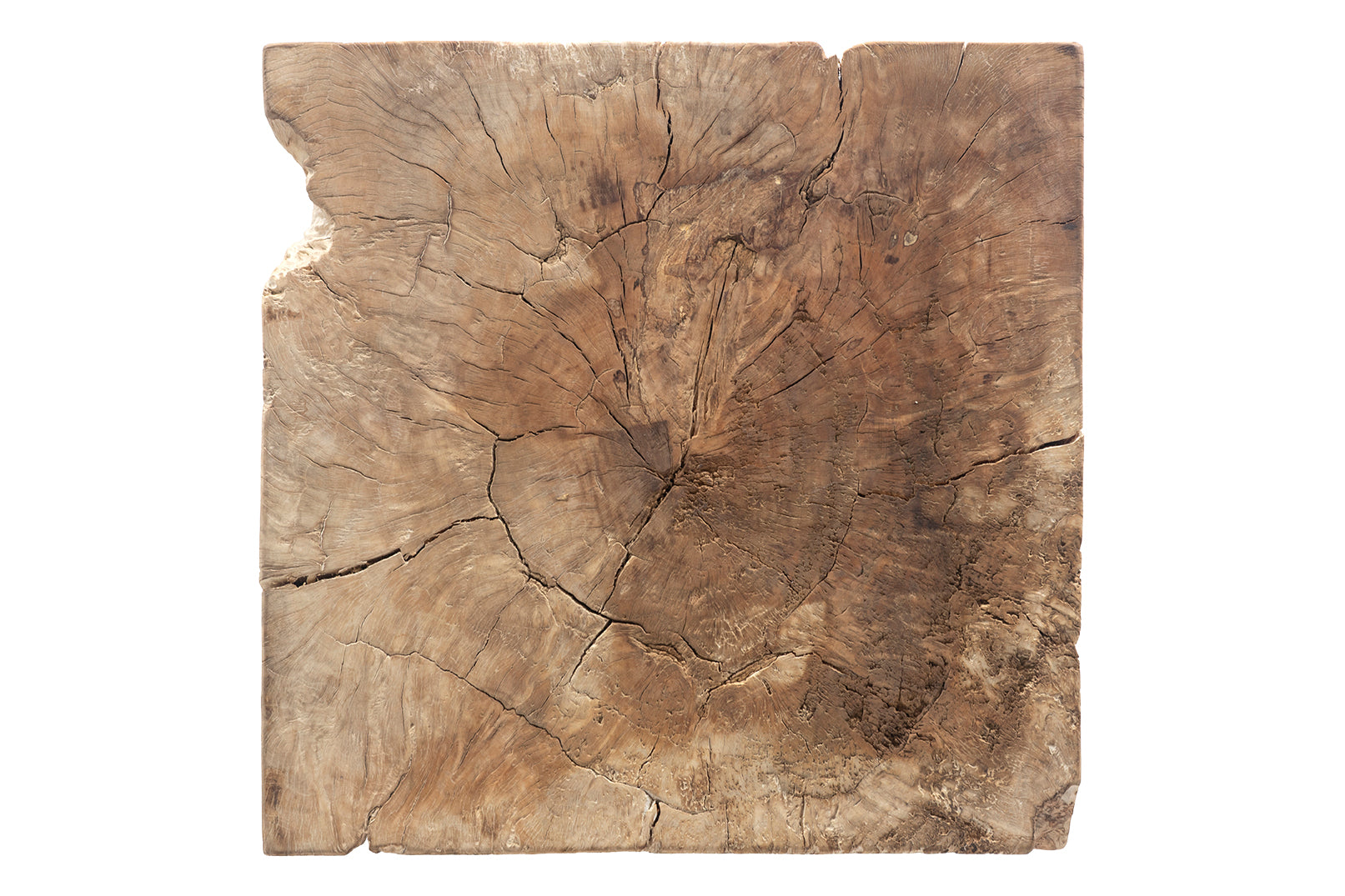 Organic Lychee Wood Block Side Table