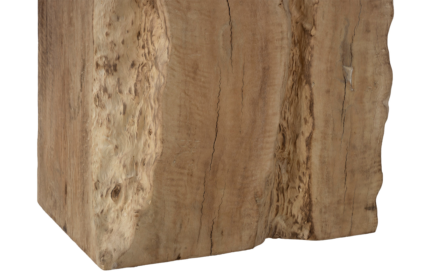 Organic Lychee Wood Block Side Table