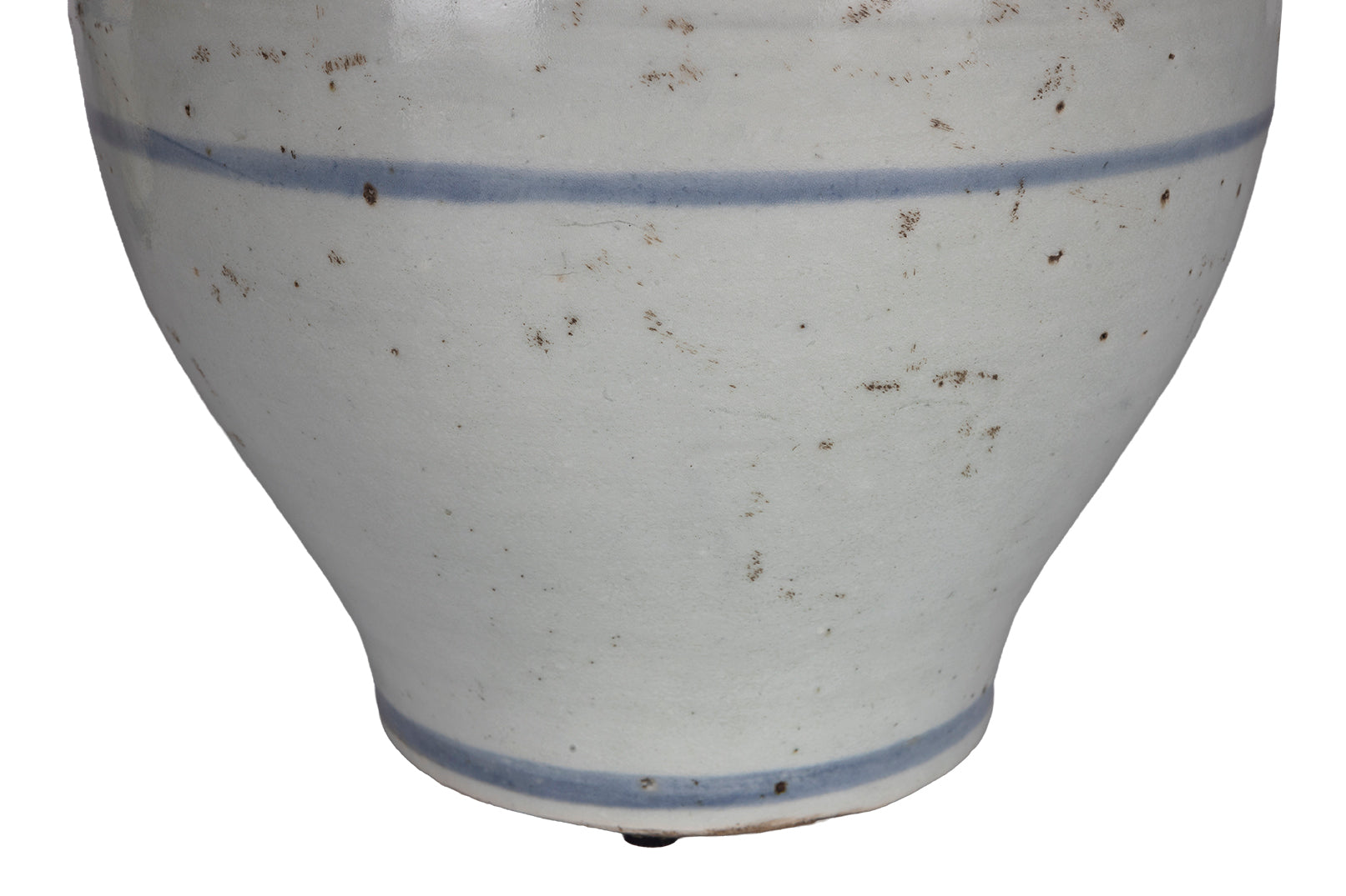 Light Blue Glazed Pot with Painted Banding